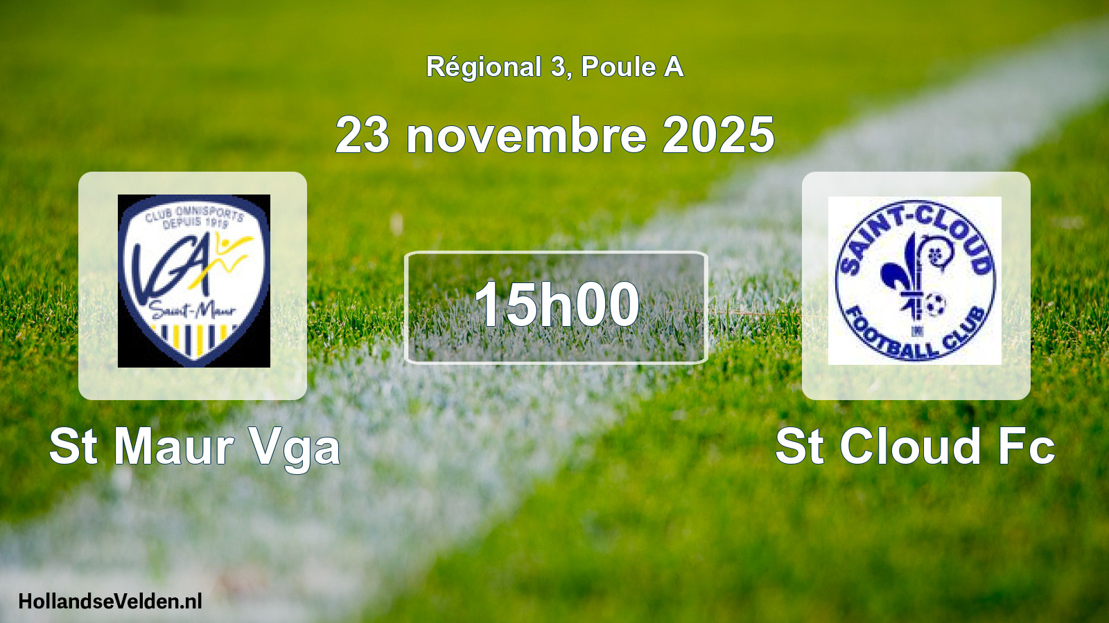 Geplande wedstrijd: St Maur Vga - St Cloud Fc (23 novembre 2025)