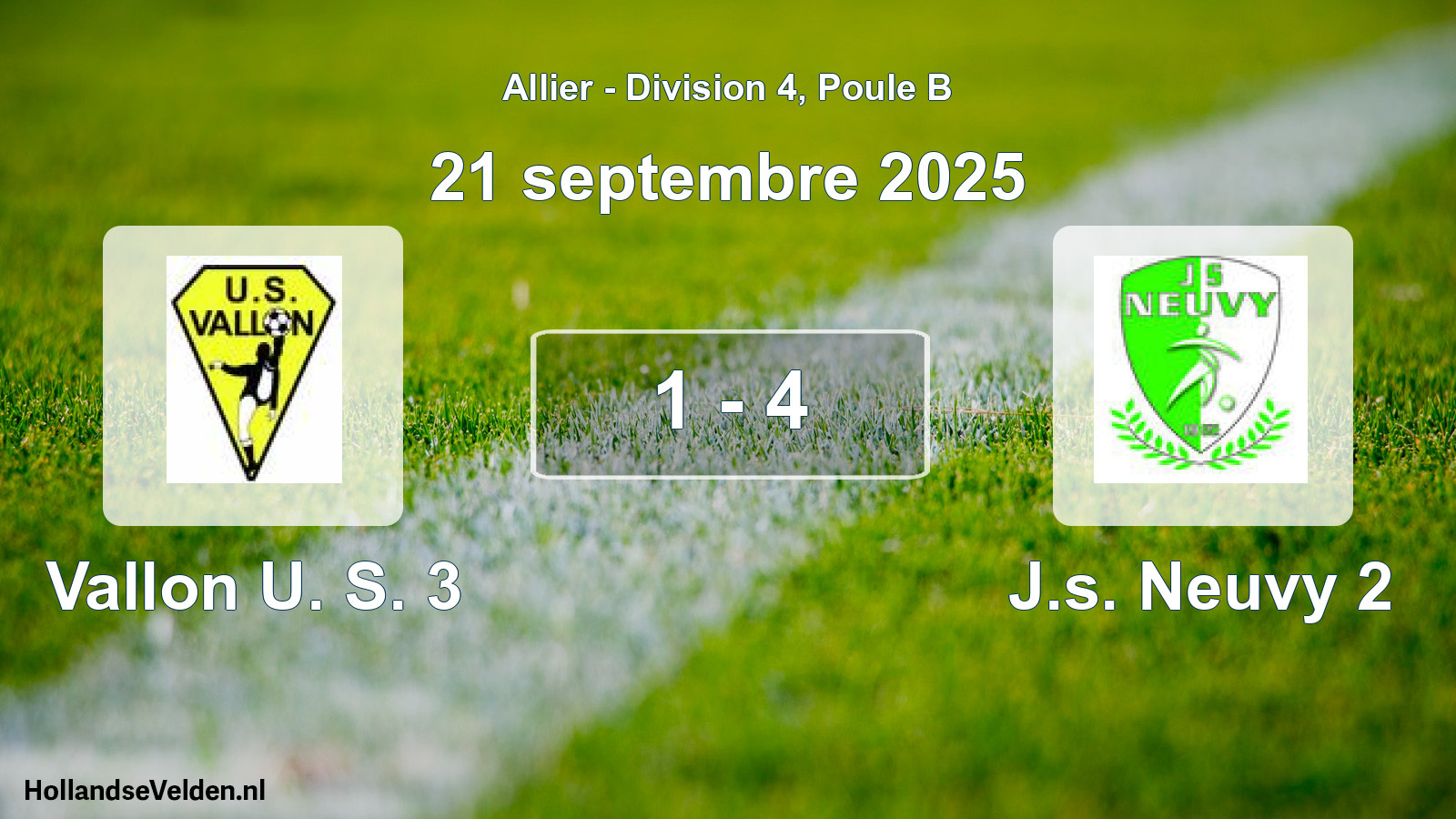 Gespeelde wedstrijd: Vallon U. S. 3 - J.s. Neuvy 2 1 - 4 (21 september 2025)