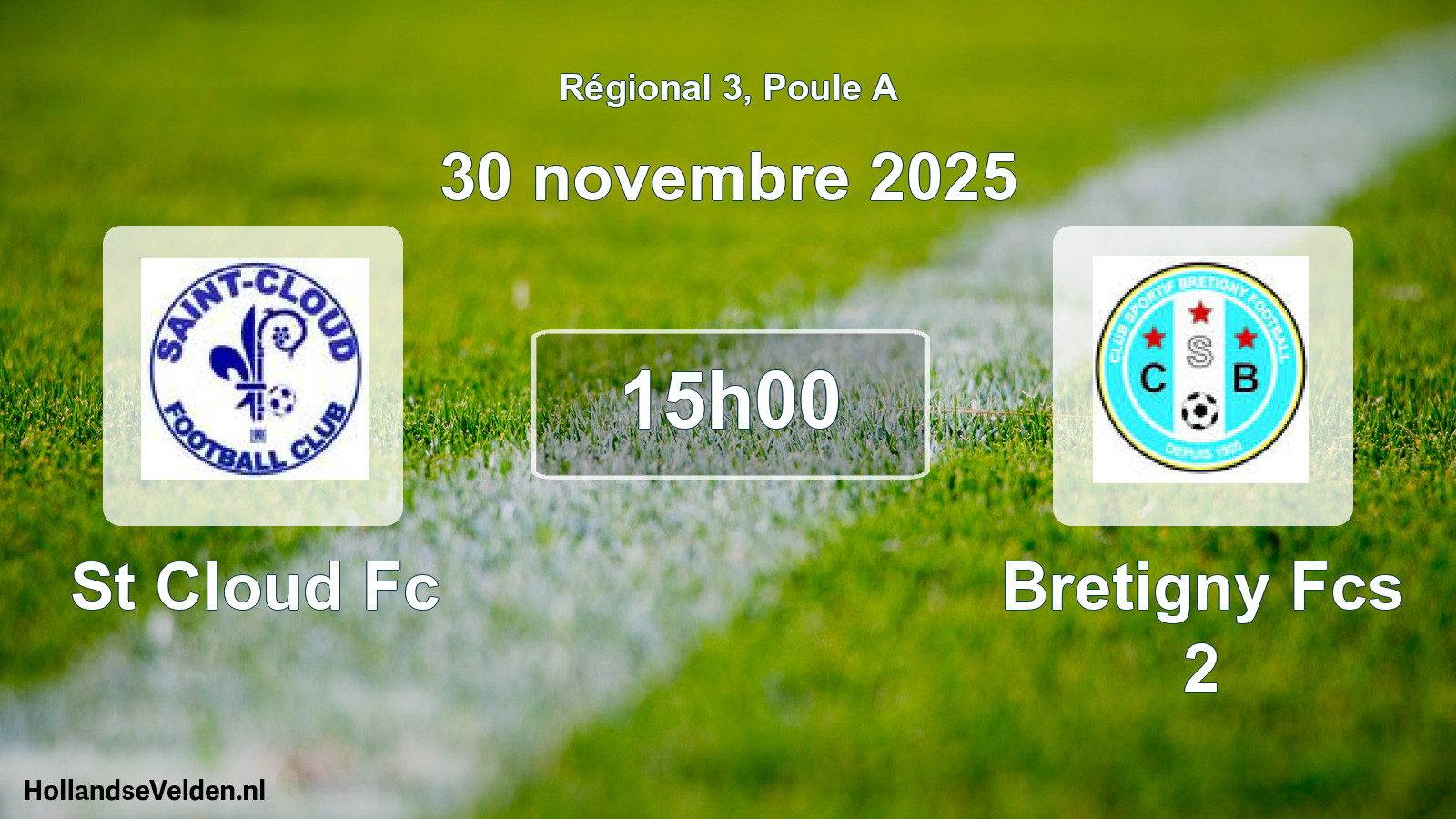 Geplande wedstrijd: St Cloud Fc - Bretigny Fcs 2 (30 november 2025)