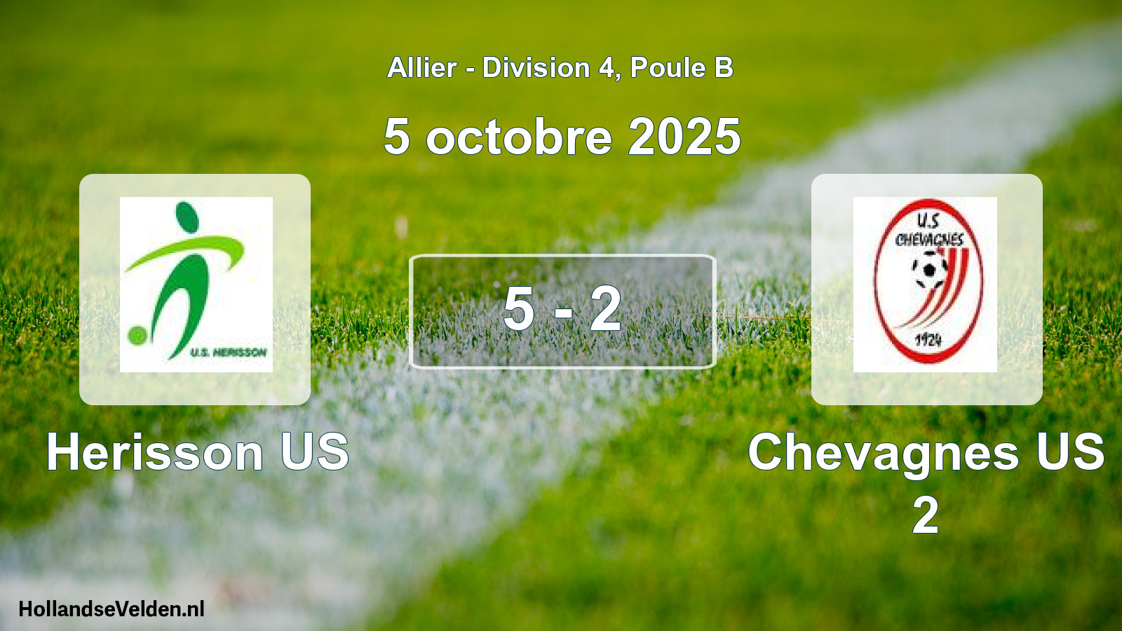 Total number of matches played: Herisson US - Chevagnes US 2 5 - 2 (5 October 2025)