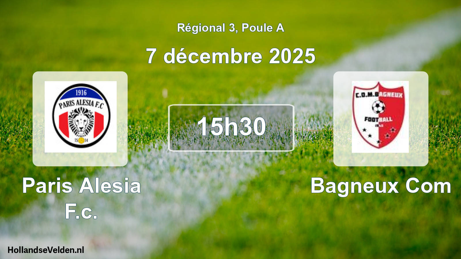 Geplande wedstrijd: Paris Alesia F.c. - Bagneux Com (7 décembre 2025)