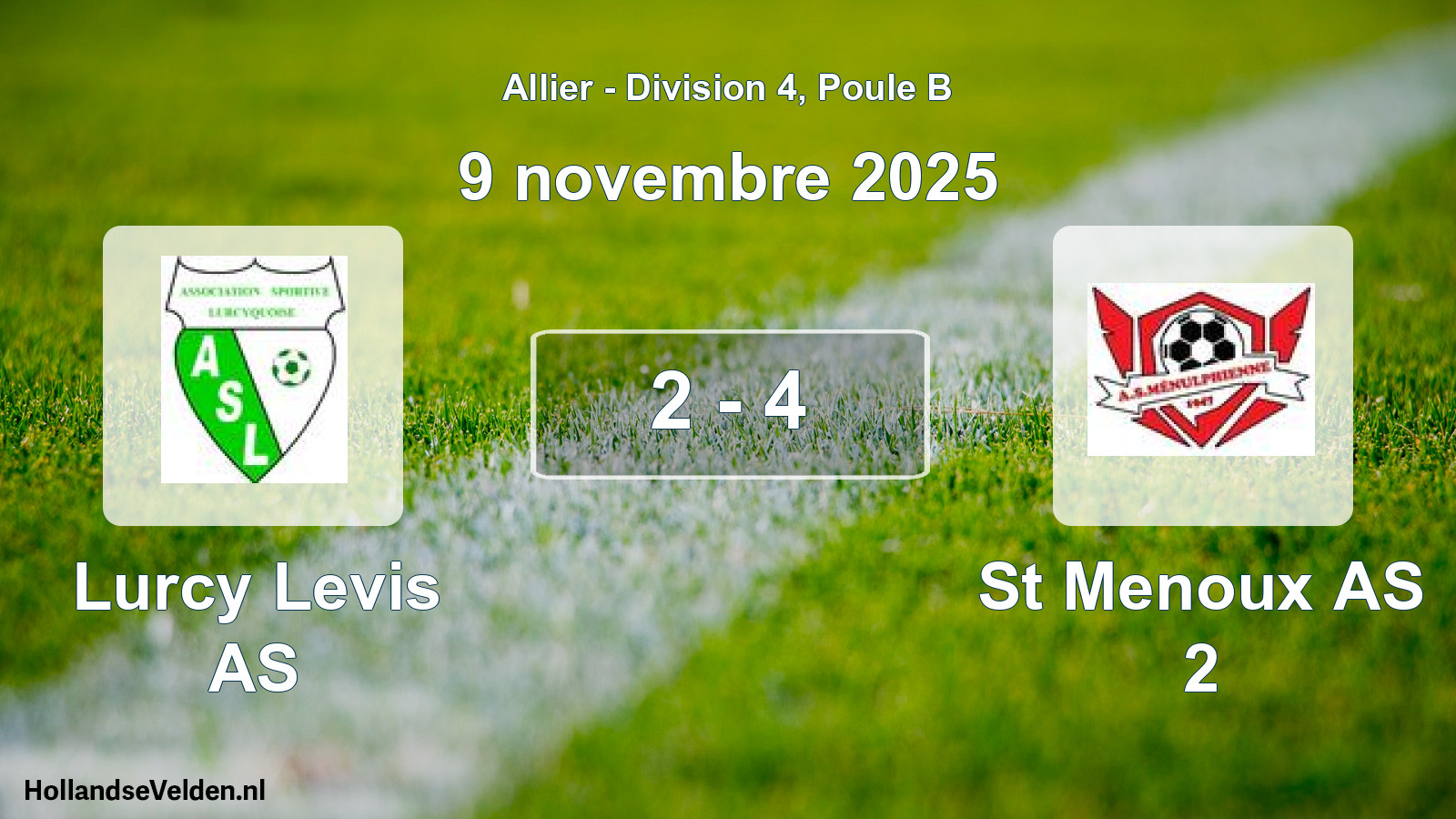 Gespeelde wedstrijd: Lurcy Levis AS - St Menoux AS 2 2 - 4 (9 november 2025)