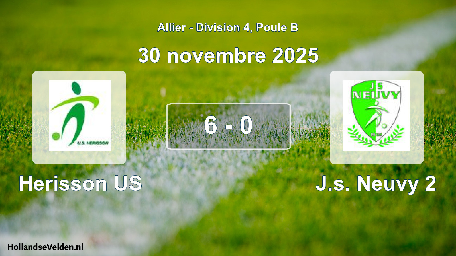 Gespeelde wedstrijd: Herisson US - J.s. Neuvy 2 6 - 0 (30 november 2025)