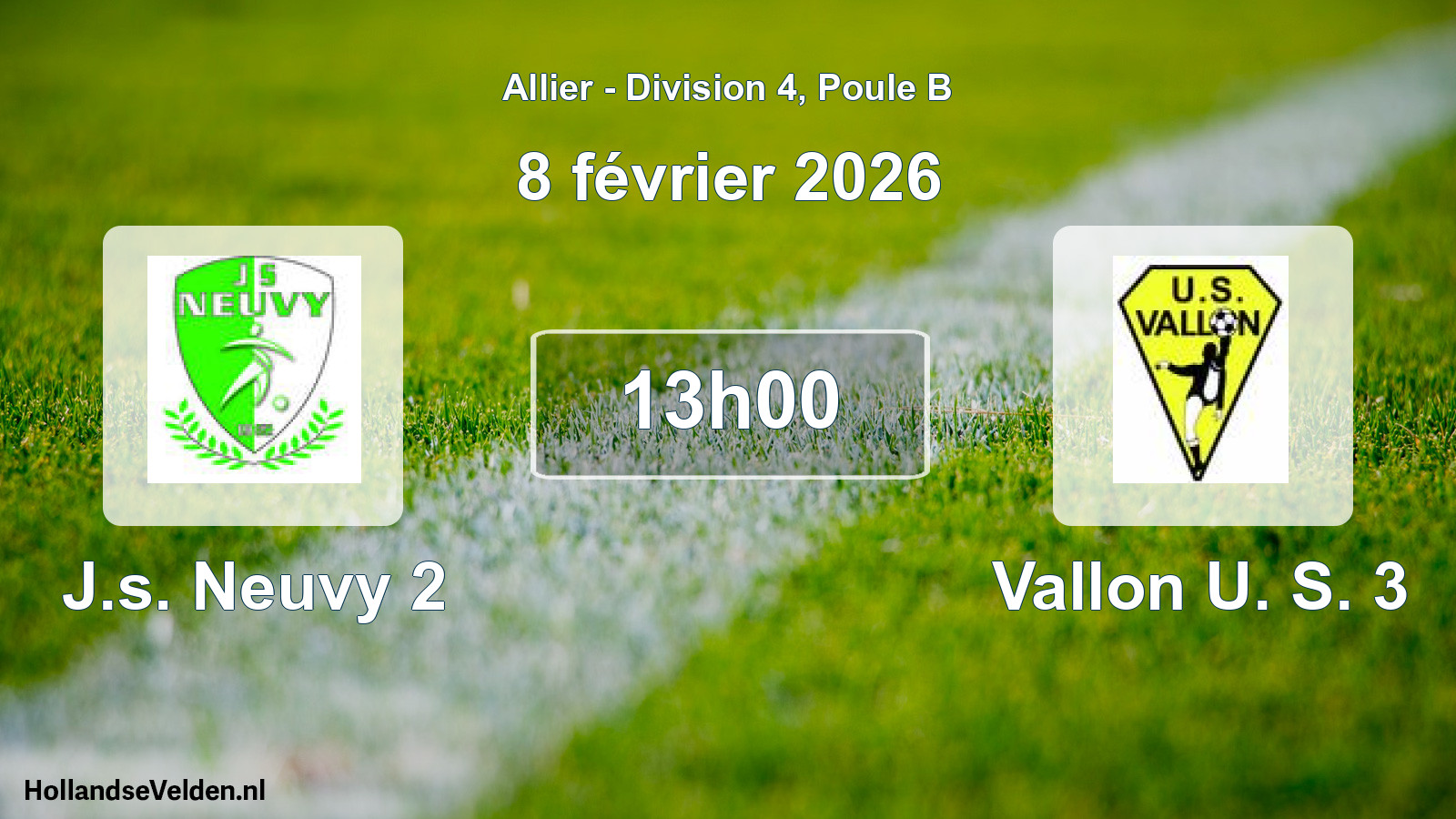 Match programmé: J.s. Neuvy 2 - Vallon U. S. 3 (8 février 2026)