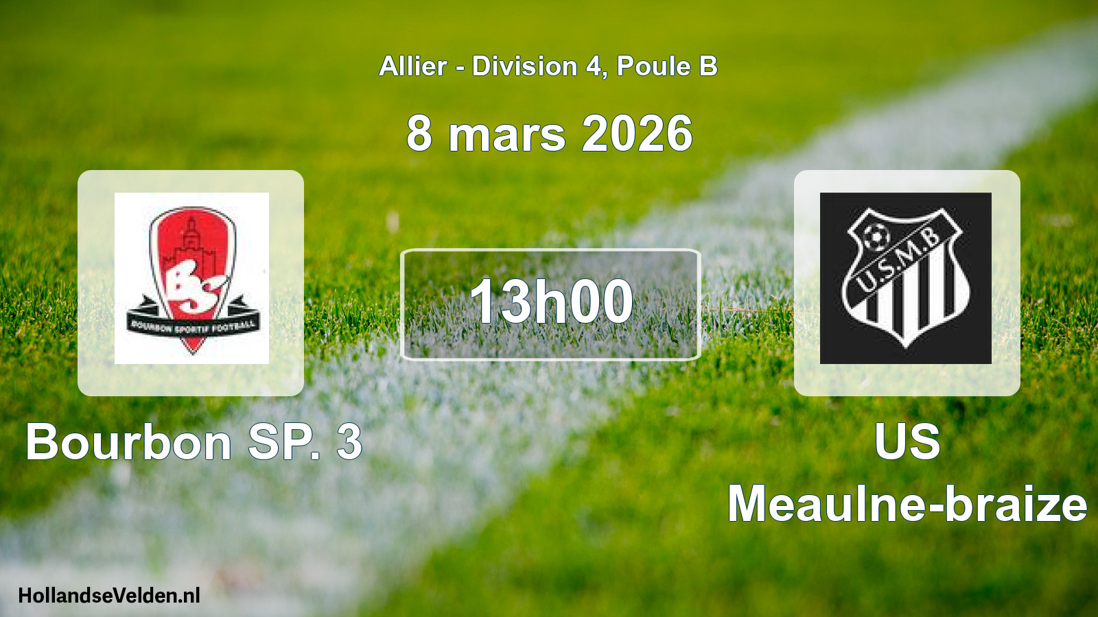 Geplande wedstrijd: Bourbon SP. 3 - US Meaulne-braize (8 maart 2026)