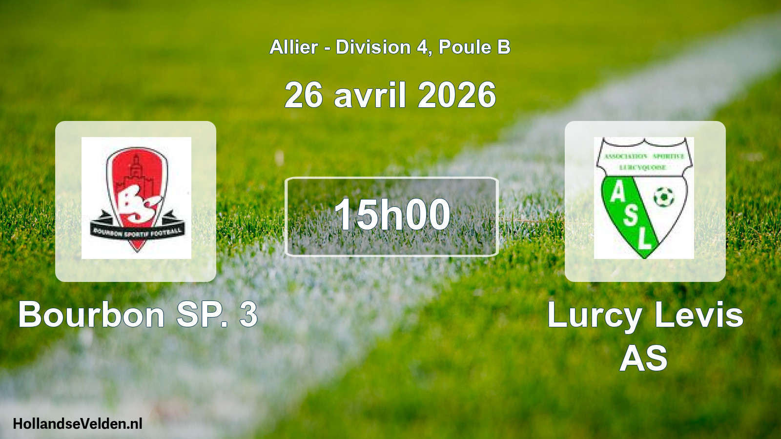 Geplande wedstrijd: Bourbon SP. 3 - Lurcy Levis AS (26 april 2026)