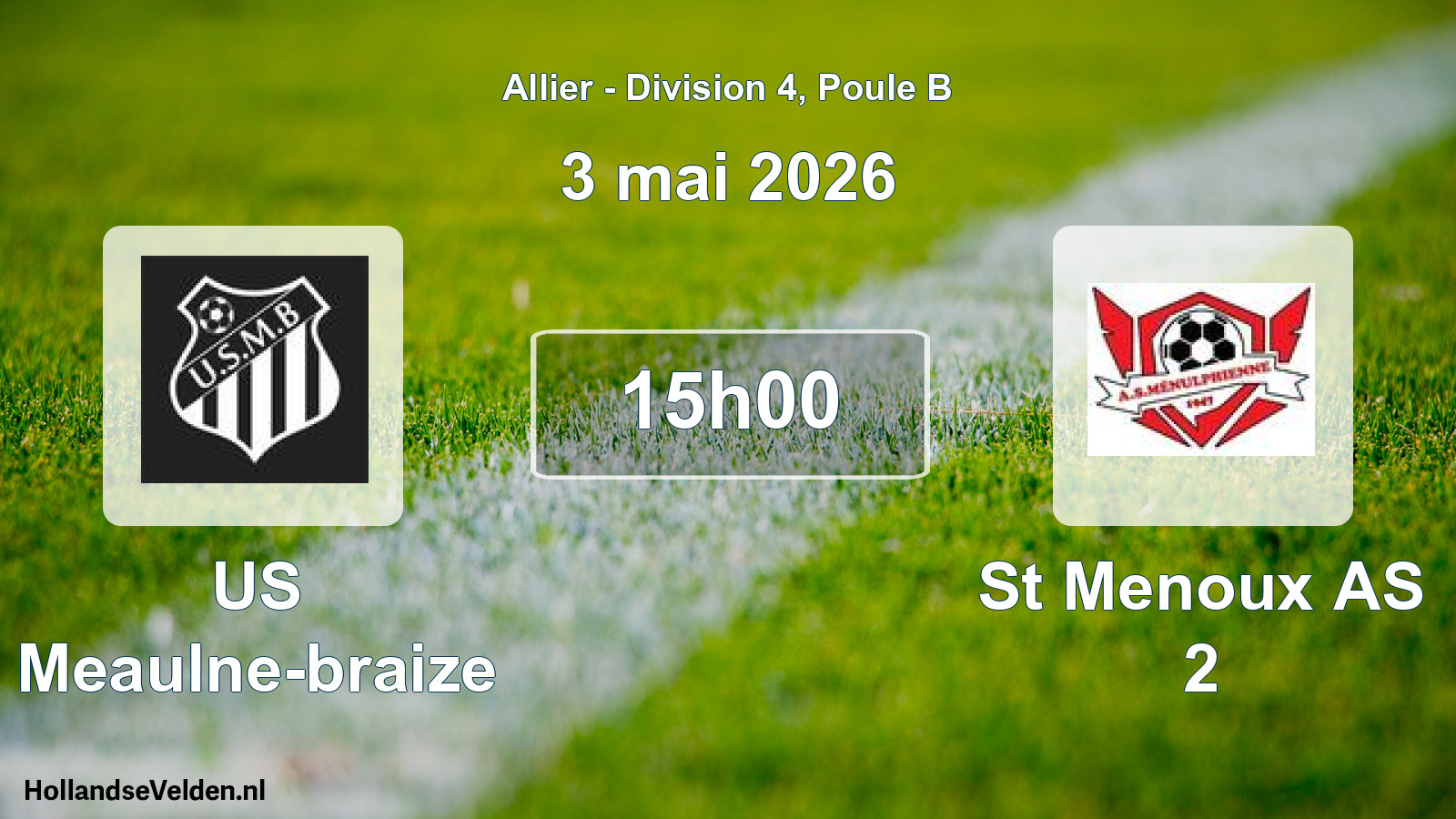 Geplande wedstrijd: US Meaulne-braize - St Menoux AS 2 (3 mei 2026)