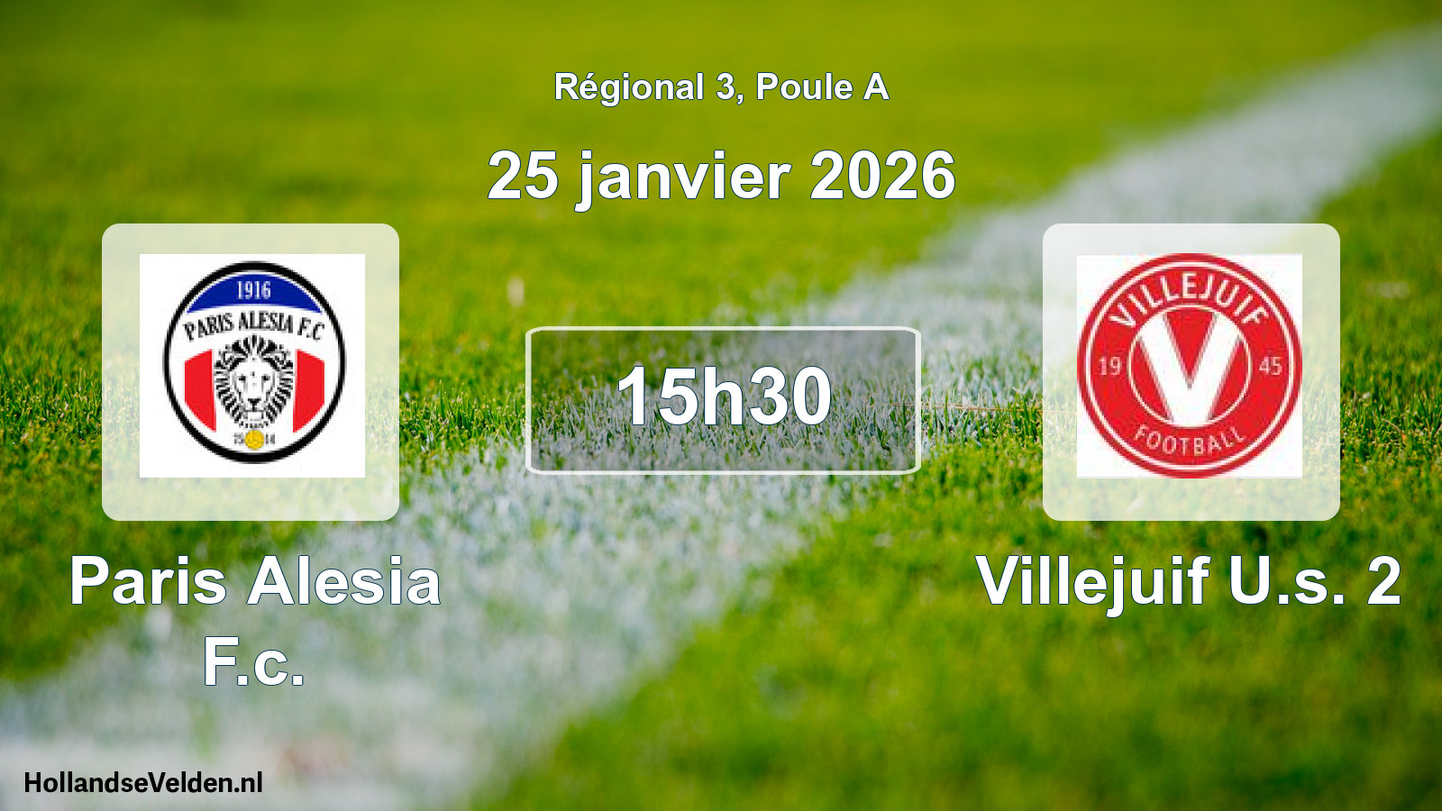 Geplande wedstrijd: Paris Alesia F.c. - Villejuif U.s. 2 (25 janvier 2026)