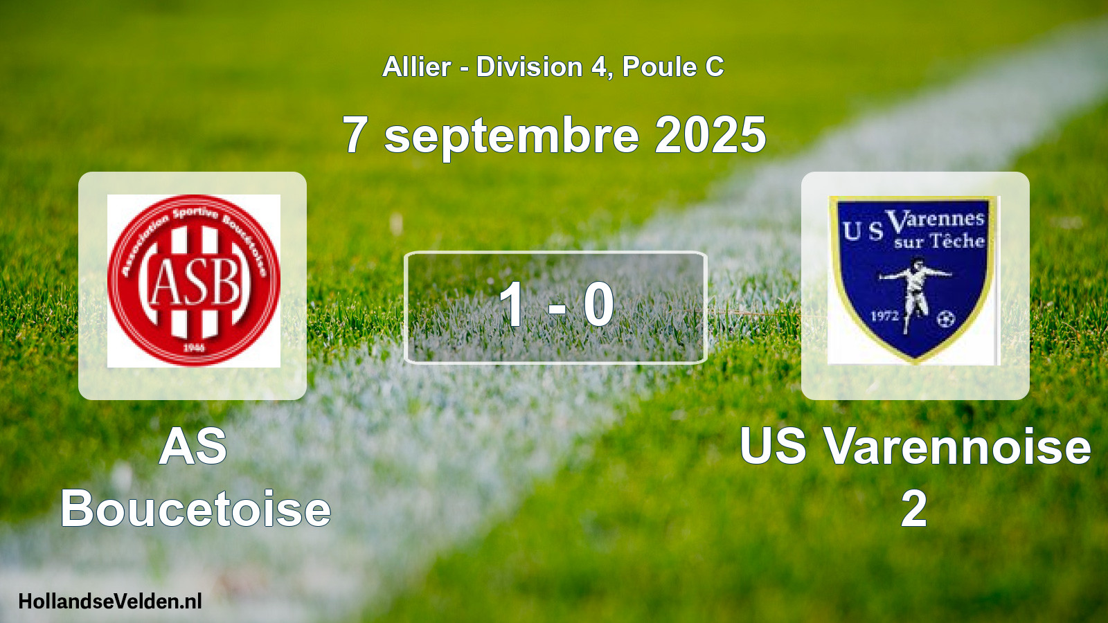 Match joué: AS Boucetoise - US Varennoise 2 1 - 0 (7 septembre 2025)