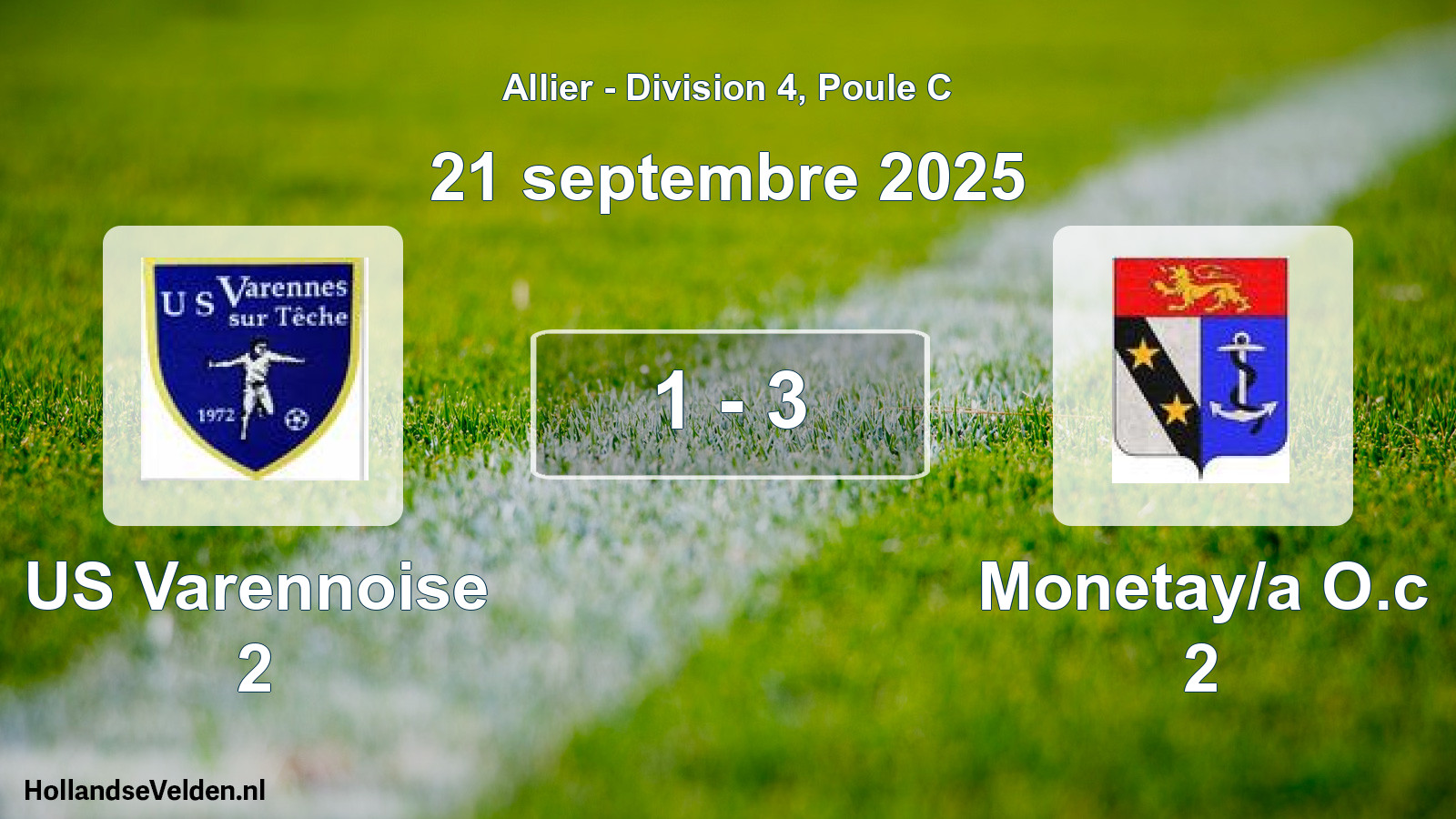 Gespeelde wedstrijd: US Varennoise 2 - Monetay/a O.c 2 1 - 3 (21 september 2025)