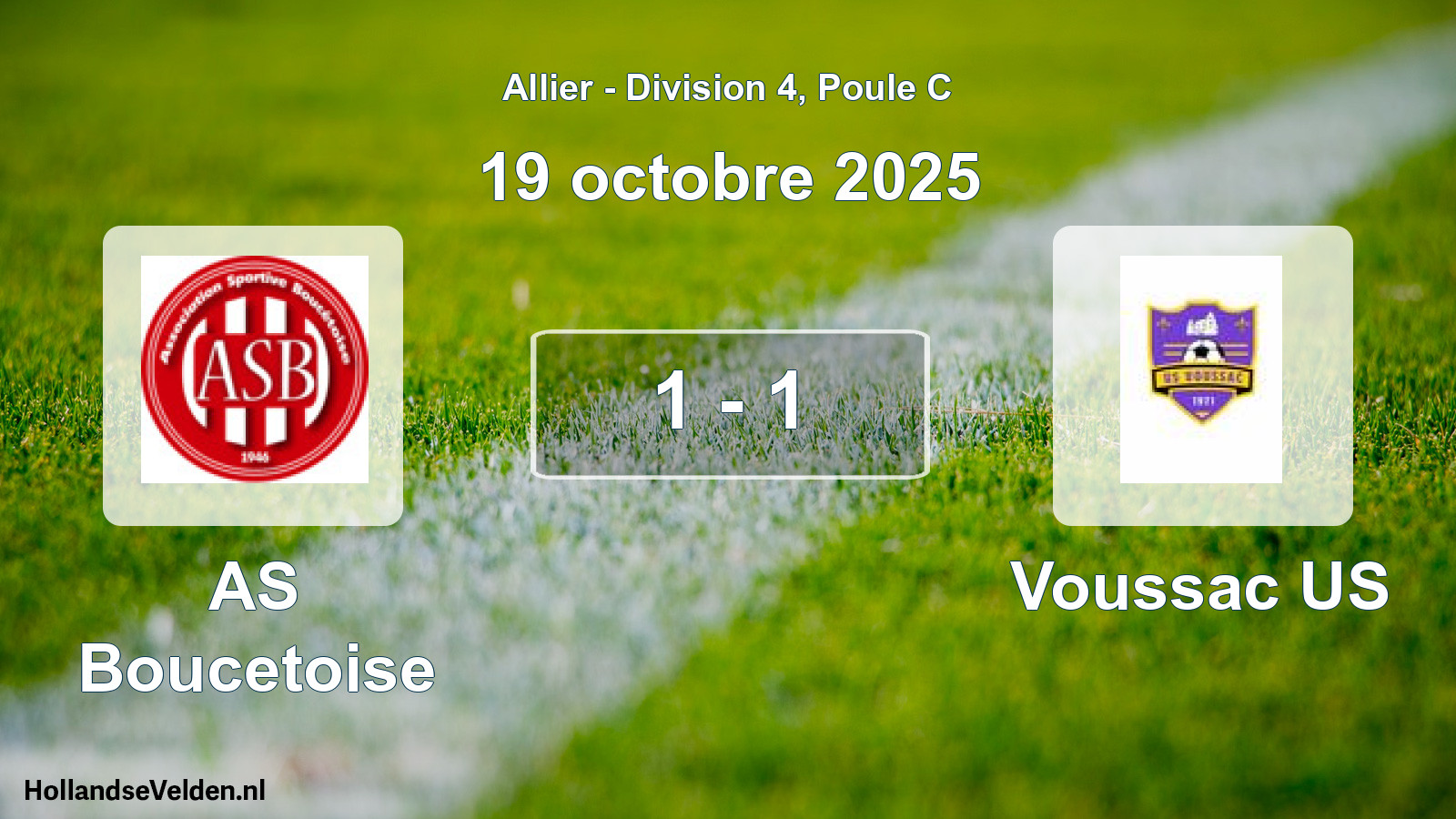 Match joué: AS Boucetoise - Voussac US 1 - 1 (19 octobre 2025)