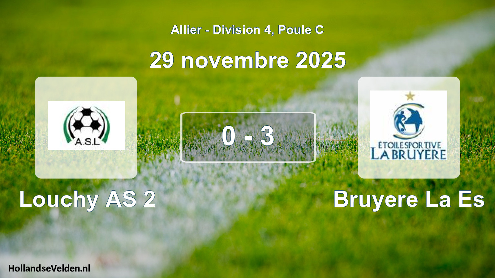 Gespeelde wedstrijd: Louchy AS 2 - Bruyere La Es 0 - 3 (29 november 2025)