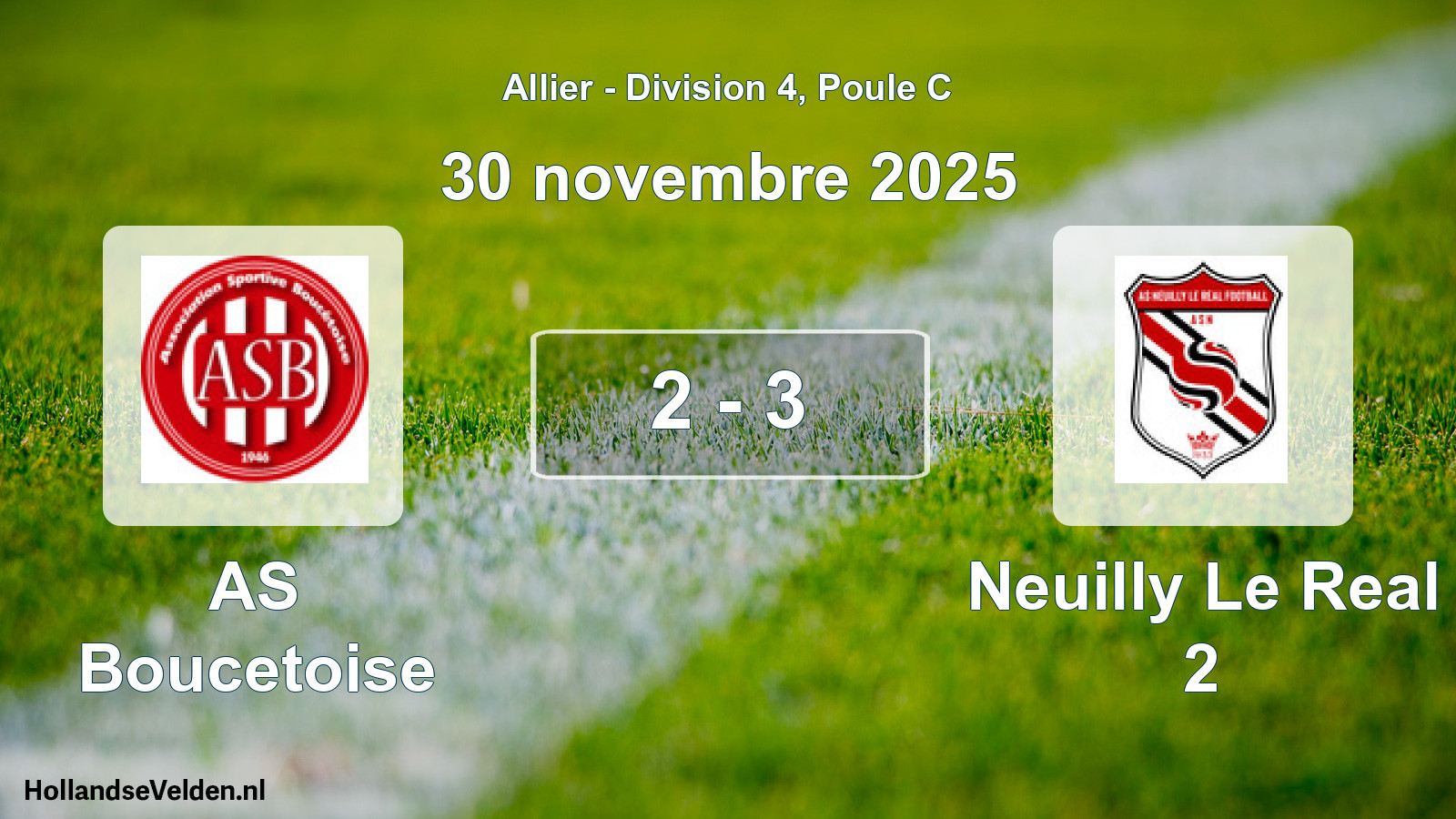 Total number of matches played: AS Boucetoise - Neuilly Le Real 2 2 - 3 (30 November 2025)