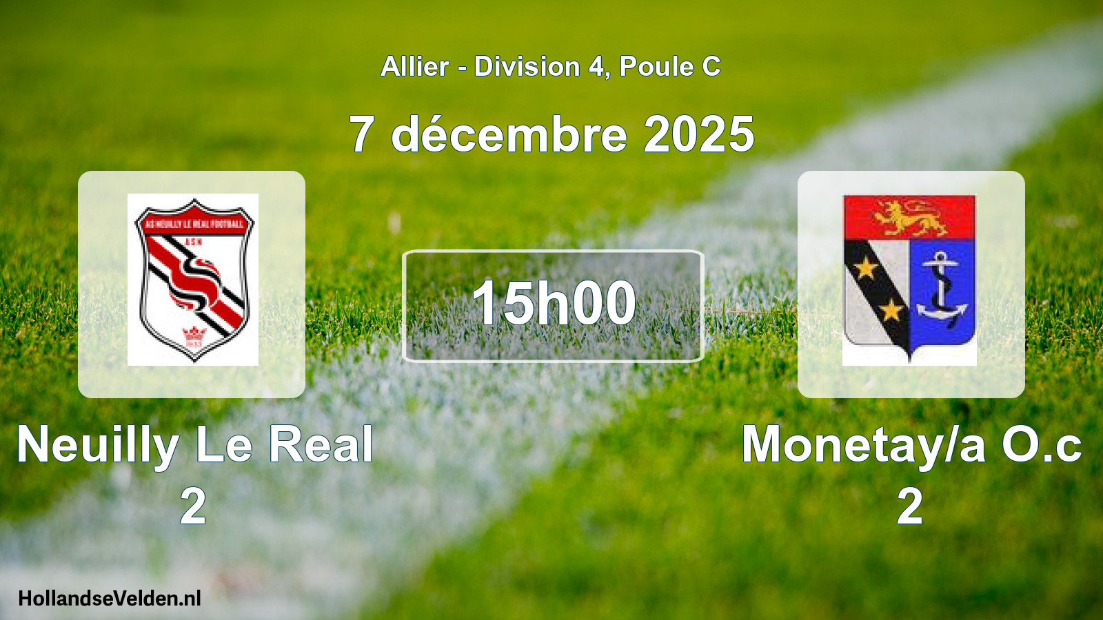 Geplande wedstrijd: Neuilly Le Real 2 - Monetay/a O.c 2 (7 december 2025)