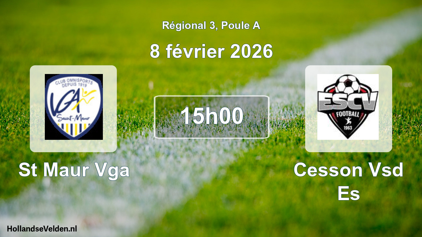 Geplande wedstrijd: St Maur Vga - Cesson Vsd Es (8 février 2026)