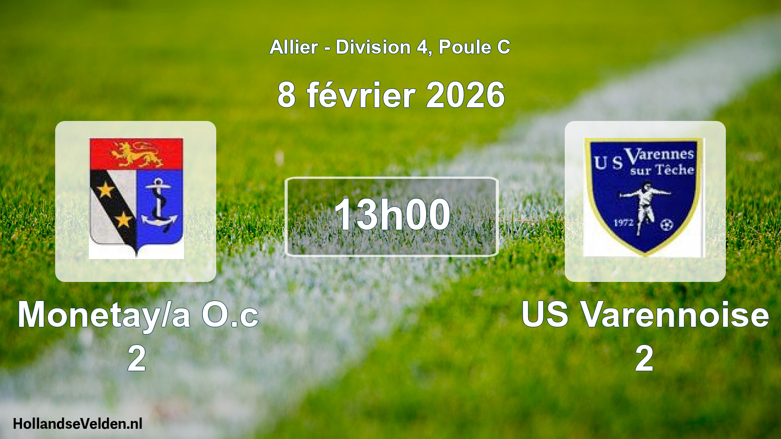 Geplande wedstrijd: Monetay/a O.c 2 - US Varennoise 2 (8 februari 2026)