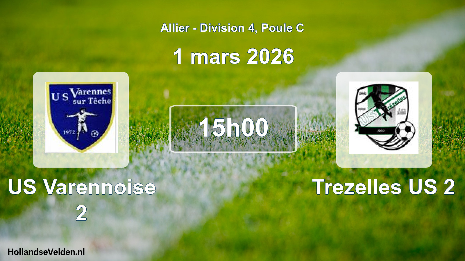 Match programmé: US Varennoise 2 - Trezelles US 2 (1 mars 2026)