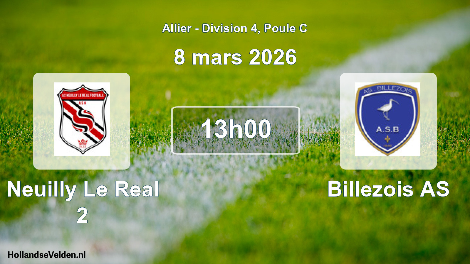 Geplande wedstrijd: Neuilly Le Real 2 - Billezois AS (8 maart 2026)