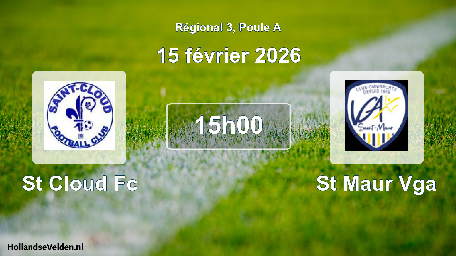 Geplande wedstrijd: St Cloud Fc - St Maur Vga (15 février 2026)