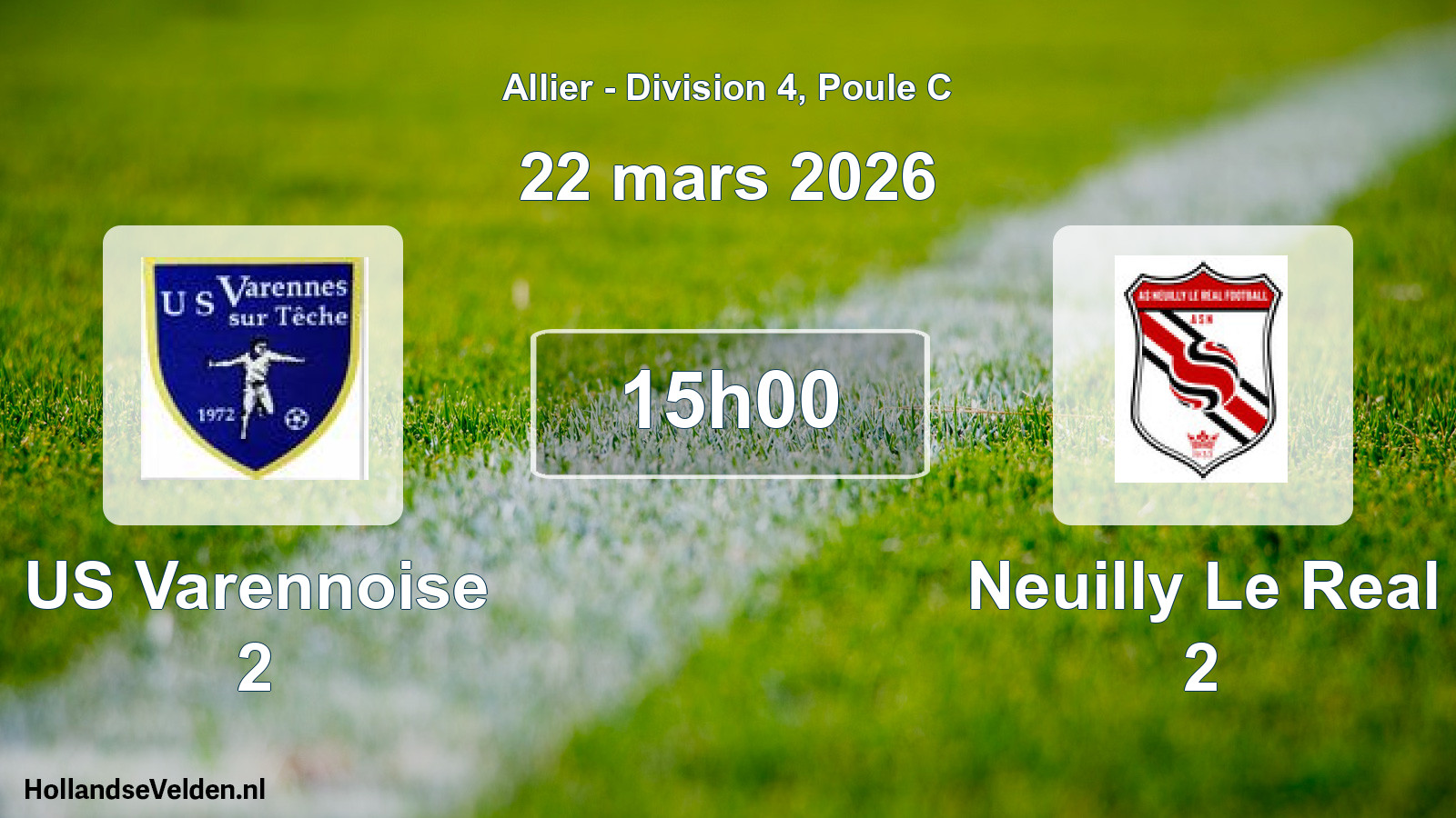 Geplande wedstrijd: US Varennoise 2 - Neuilly Le Real 2 (22 maart 2026)