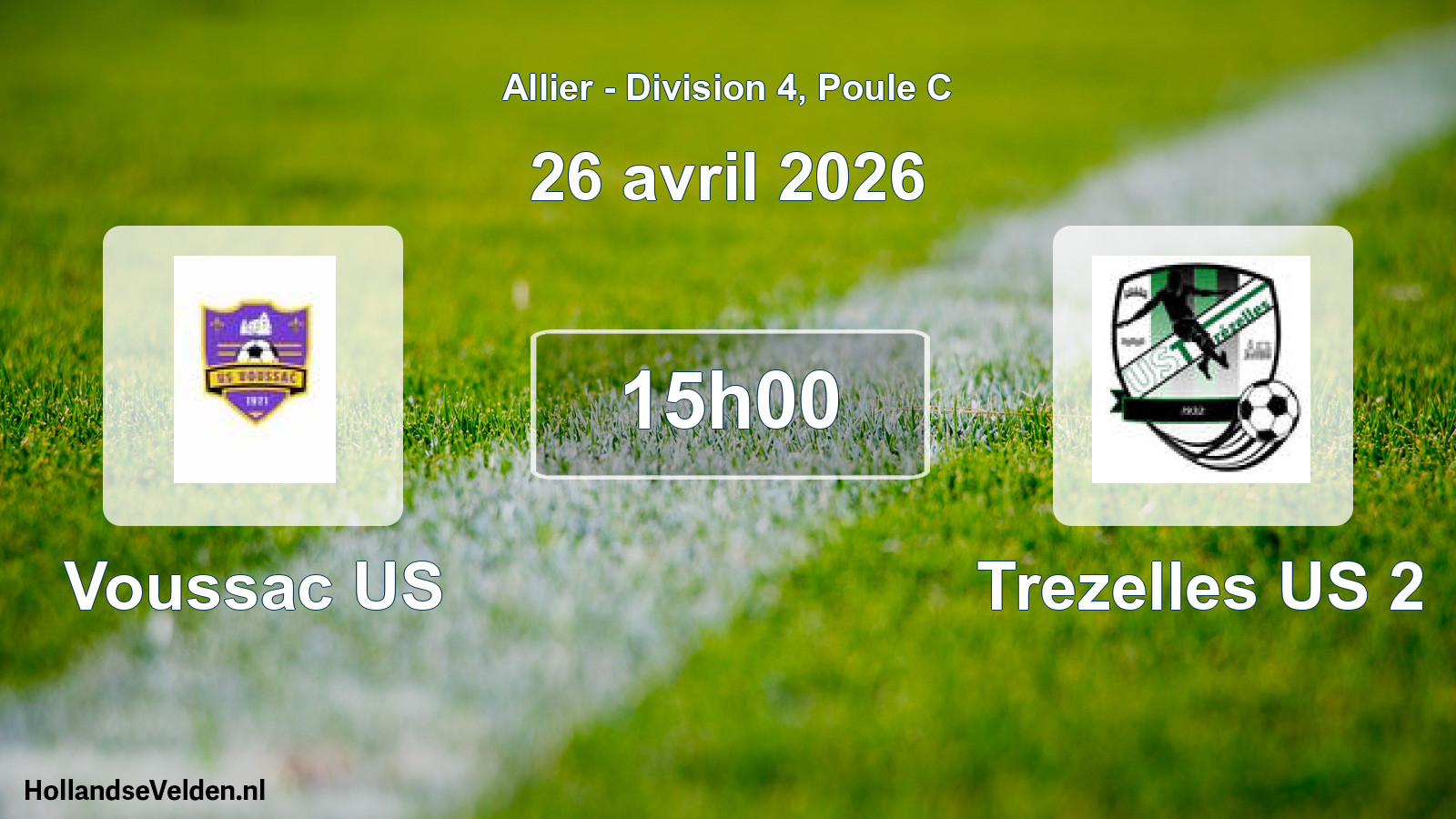 Match programmé: Voussac US - Trezelles US 2 (26 avril 2026)