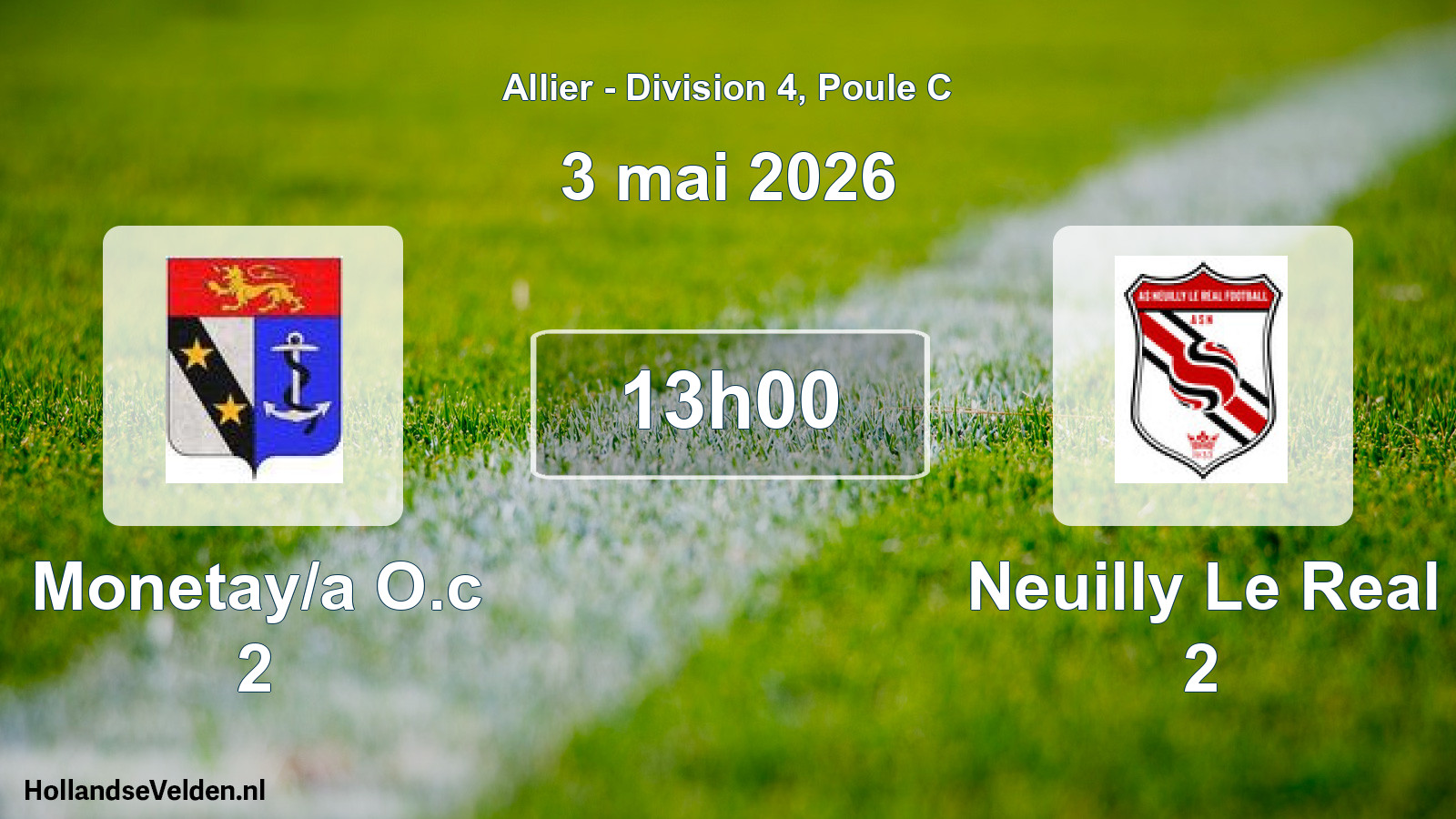 Geplande wedstrijd: Monetay/a O.c 2 - Neuilly Le Real 2 (3 mei 2026)