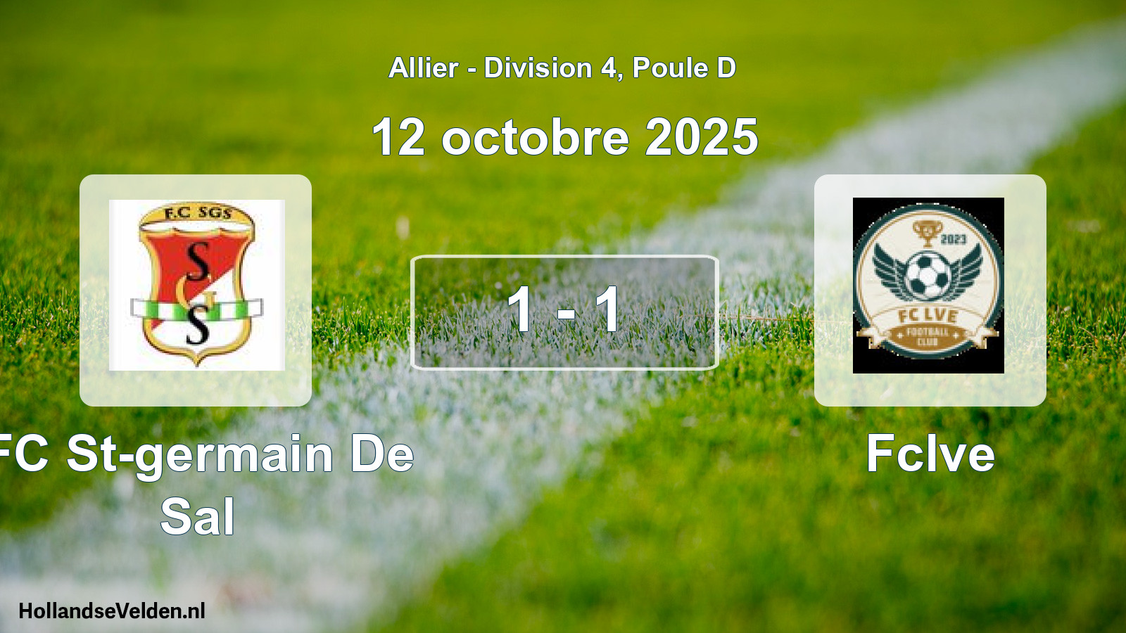 Gespeelde wedstrijd: FC St-germain De Sal - Fclve 1 - 1 (12 oktober 2025)