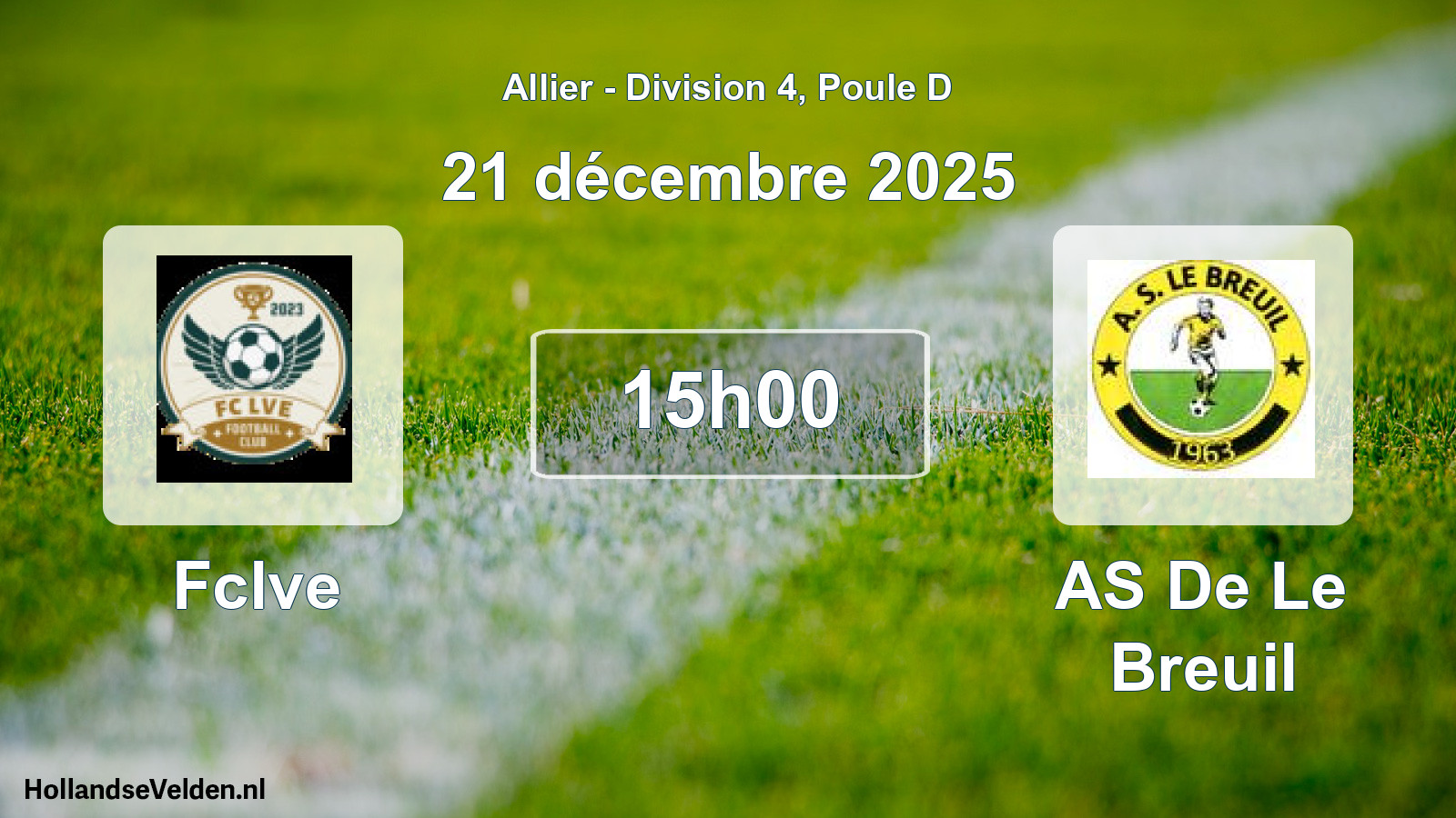 Geplande wedstrijd: Fclve - AS De Le Breuil (23 november 2025)