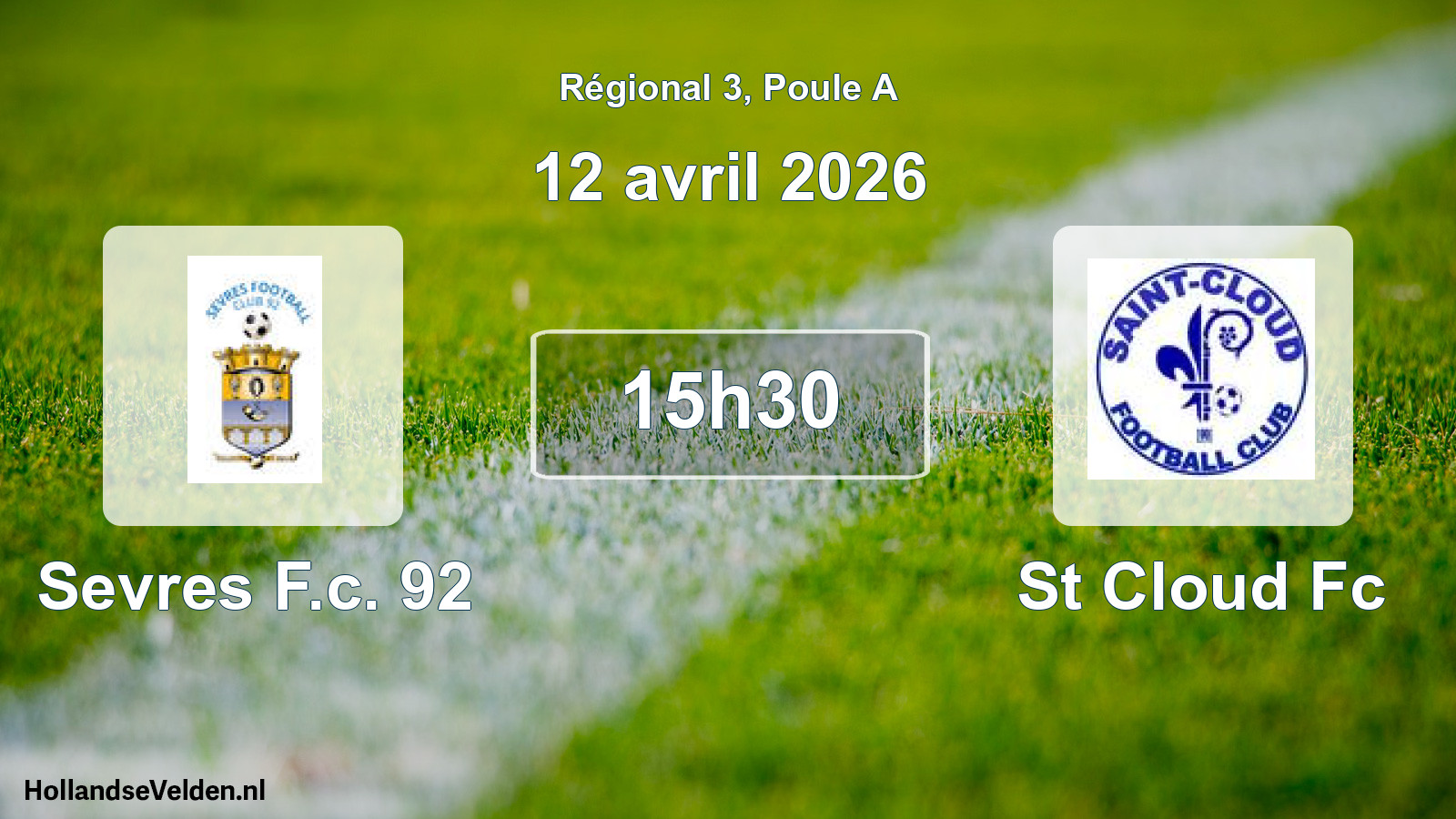 Geplande wedstrijd: Sevres F.c. 92 - St Cloud Fc (12 avril 2026)