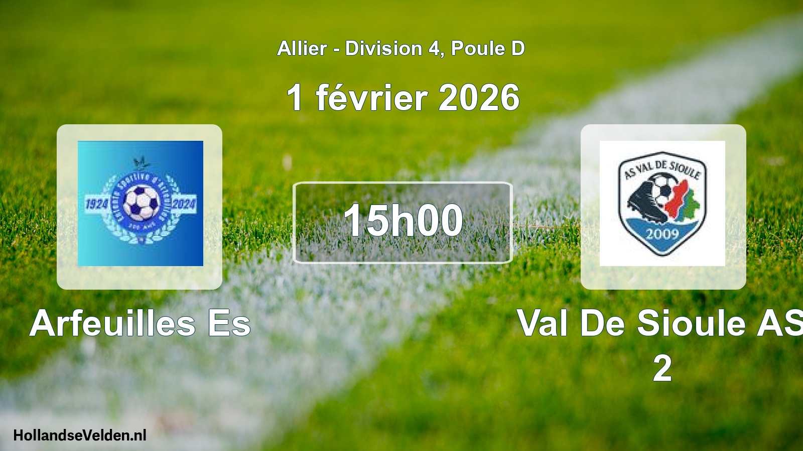 Geplande wedstrijd: Arfeuilles Es - Val De Sioule AS 2 (1 februari 2026)