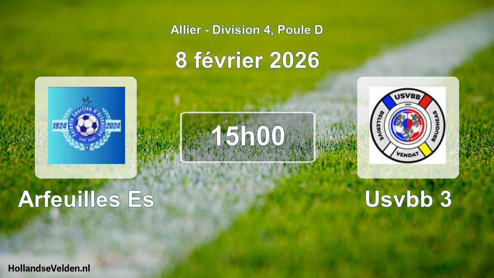 Geplande wedstrijd: Arfeuilles Es - Usvbb 3 (8 februari 2026)