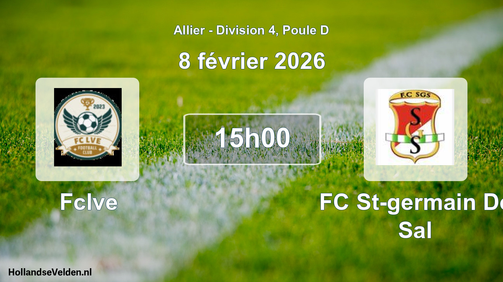 Geplande wedstrijd: Fclve - FC St-germain De Sal (8 februari 2026)