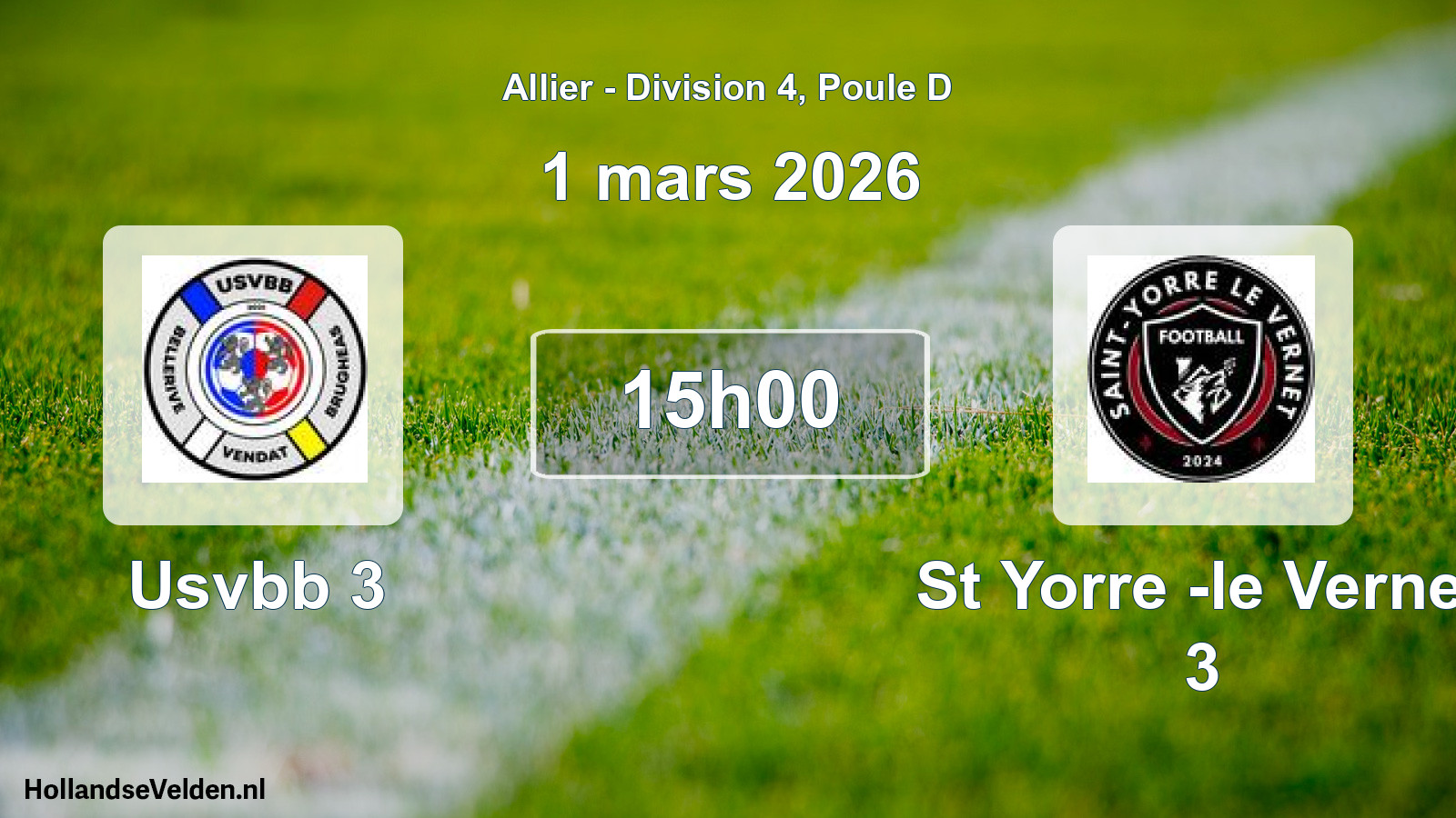 Match programmé: Usvbb 3 - St Yorre -le Vernet 3 (1 mars 2026)