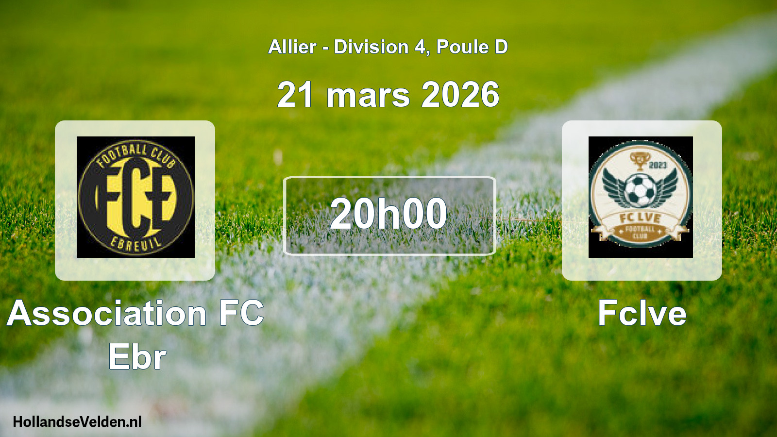 Geplande wedstrijd: Association FC Ebr - Fclve (21 maart 2026)