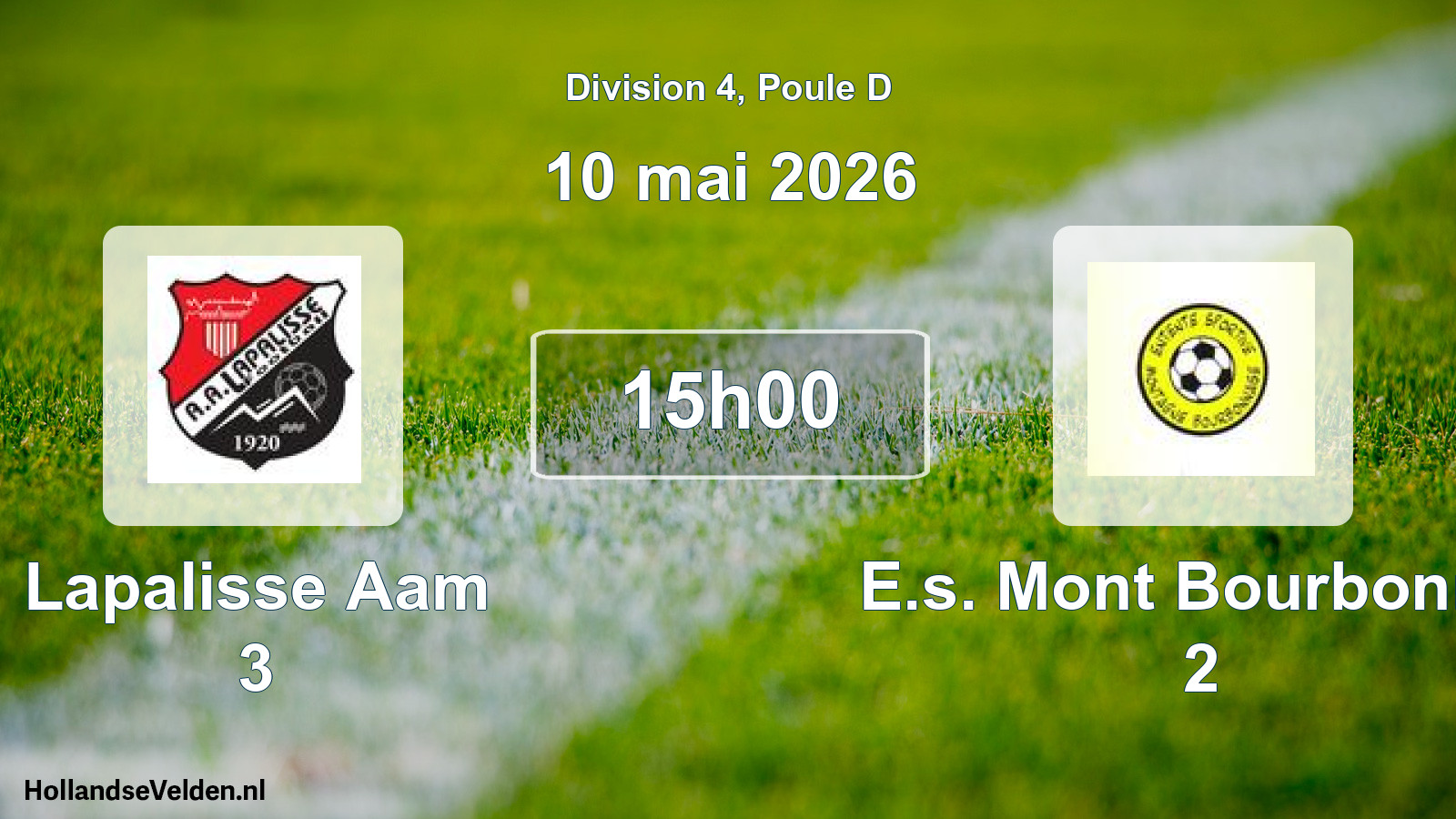 Geplande wedstrijd: Lapalisse Aam 3 - E.s. Mont Bourbonnai 2 (10 mei 2026)