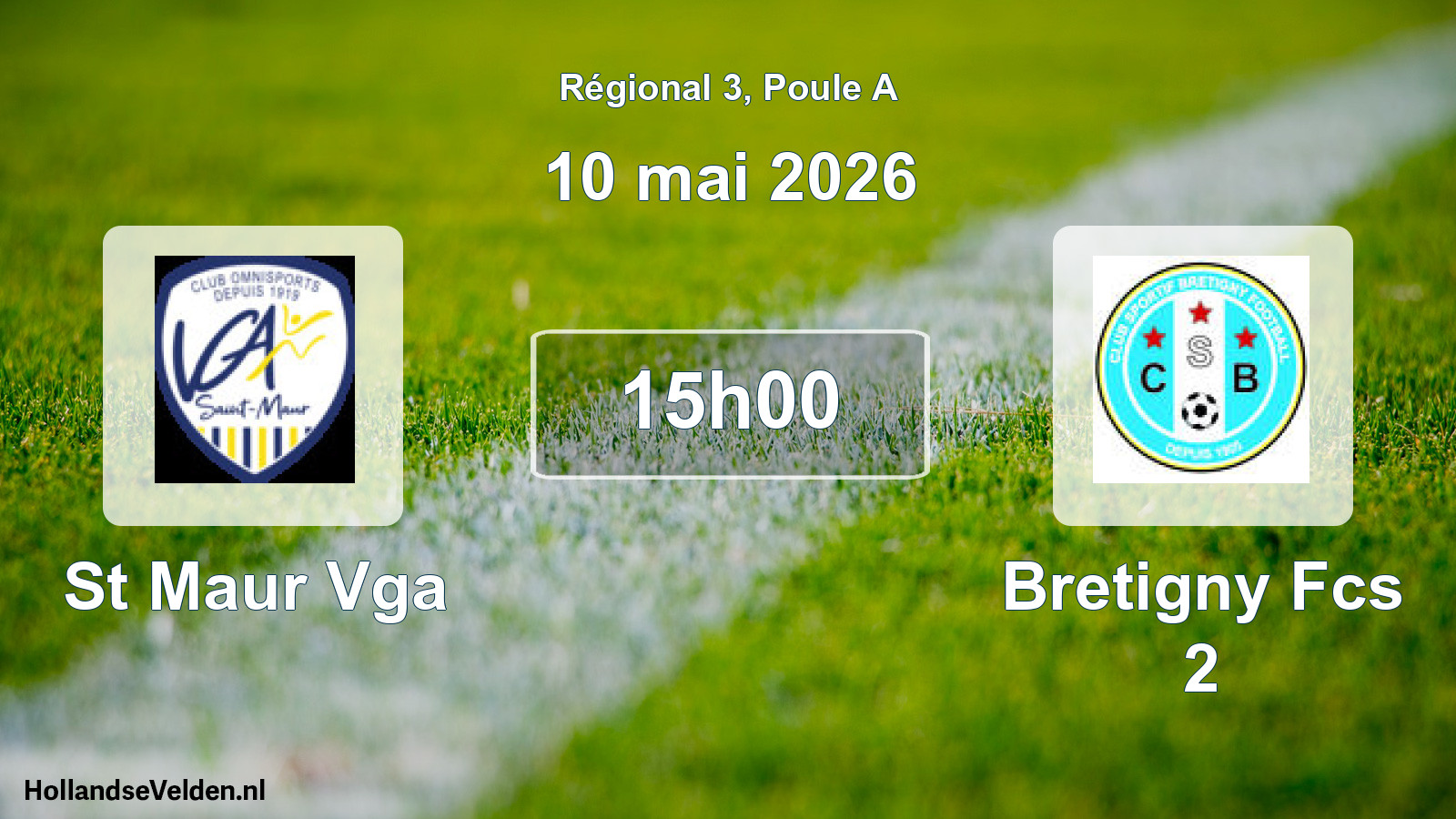 Geplande wedstrijd: St Maur Vga - Bretigny Fcs 2 (10 mei 2026)