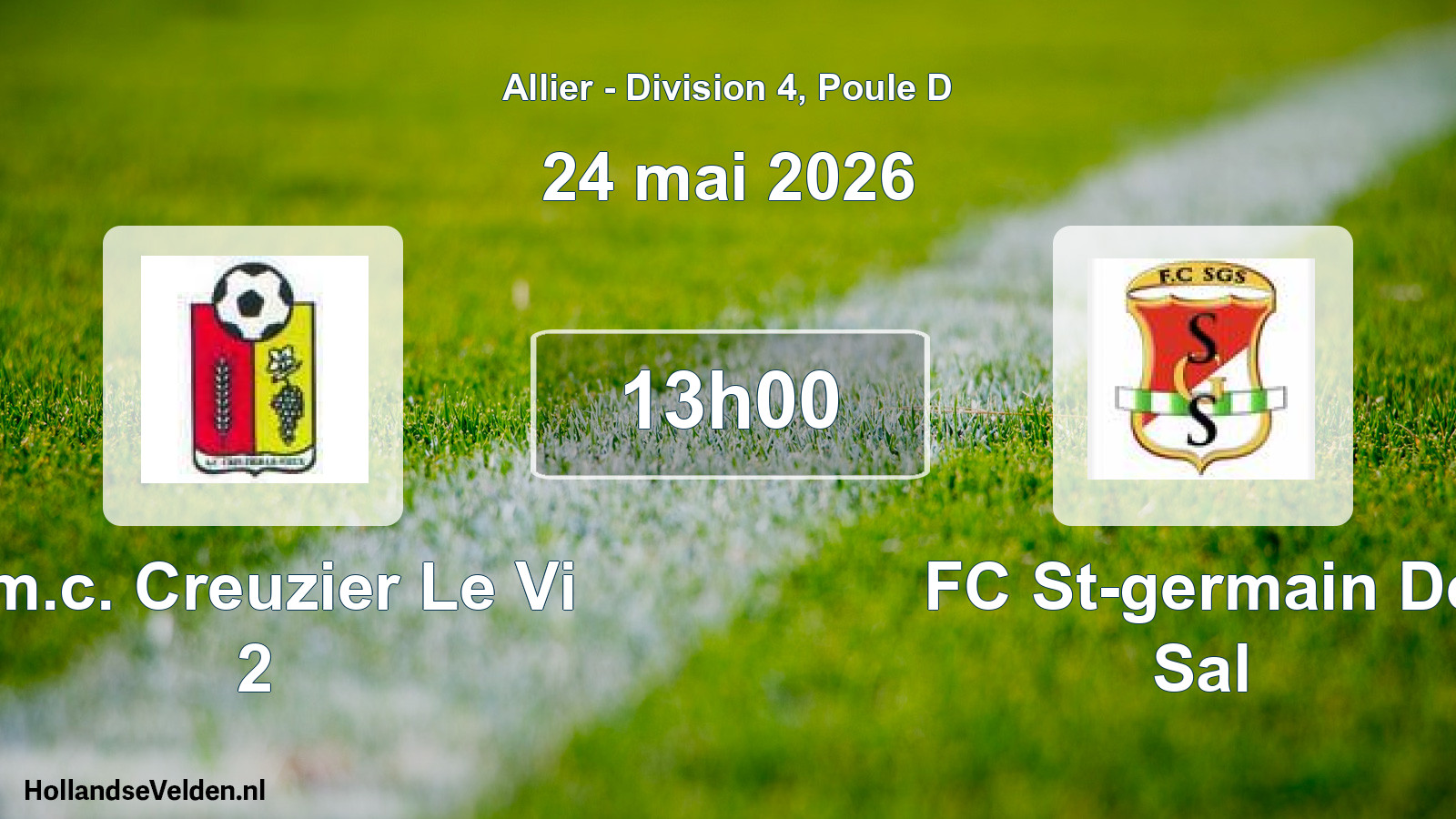 Geplande wedstrijd: Am.c. Creuzier Le Vi 2 - FC St-germain De Sal (24 mei 2026)