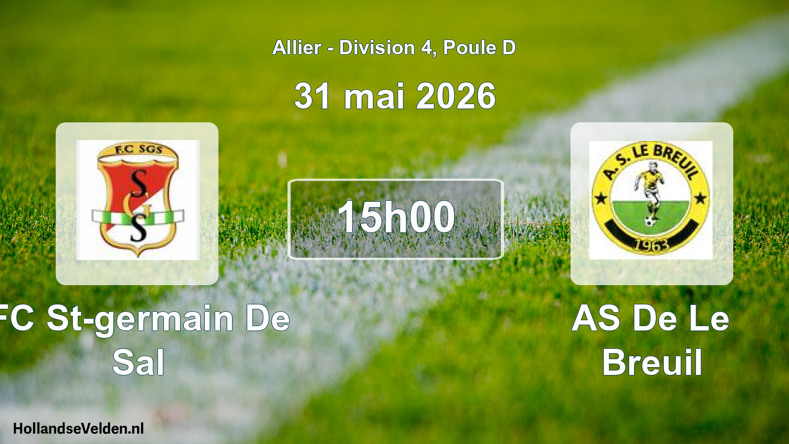Scheduled Match: FC St-germain De Sal - AS De Le Breuil (31 May 2026)
