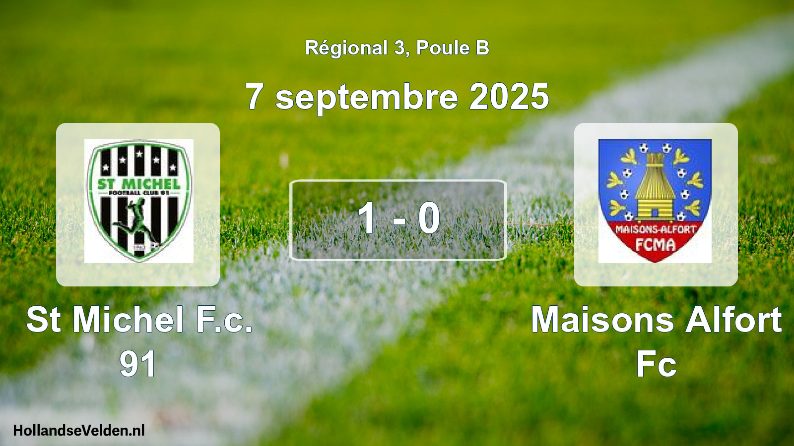 Gespeelde wedstrijd: St Michel F.c. 91 - Maisons Alfort Fc 1 - 0 (7 septembre 2025)