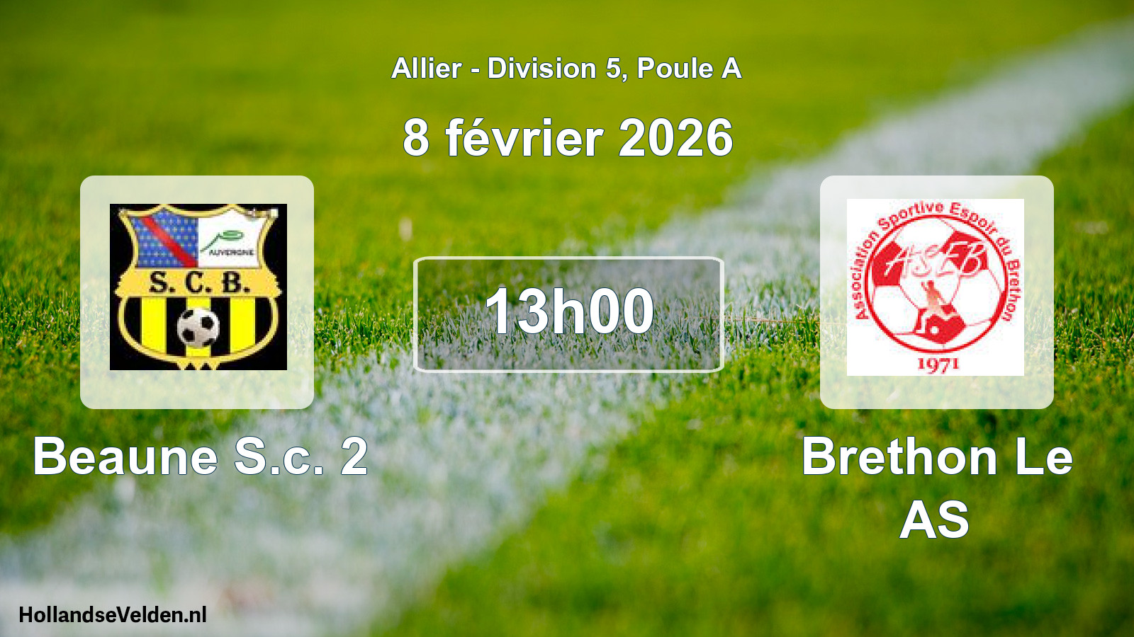 Geplande wedstrijd: Beaune S.c. 2 - Brethon Le AS (8 februari 2026)