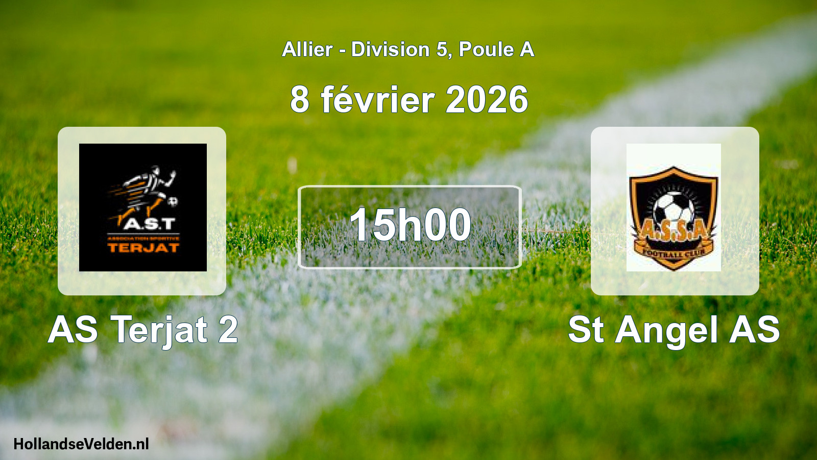 Geplande wedstrijd: AS Terjat 2 - St Angel AS (8 februari 2026)