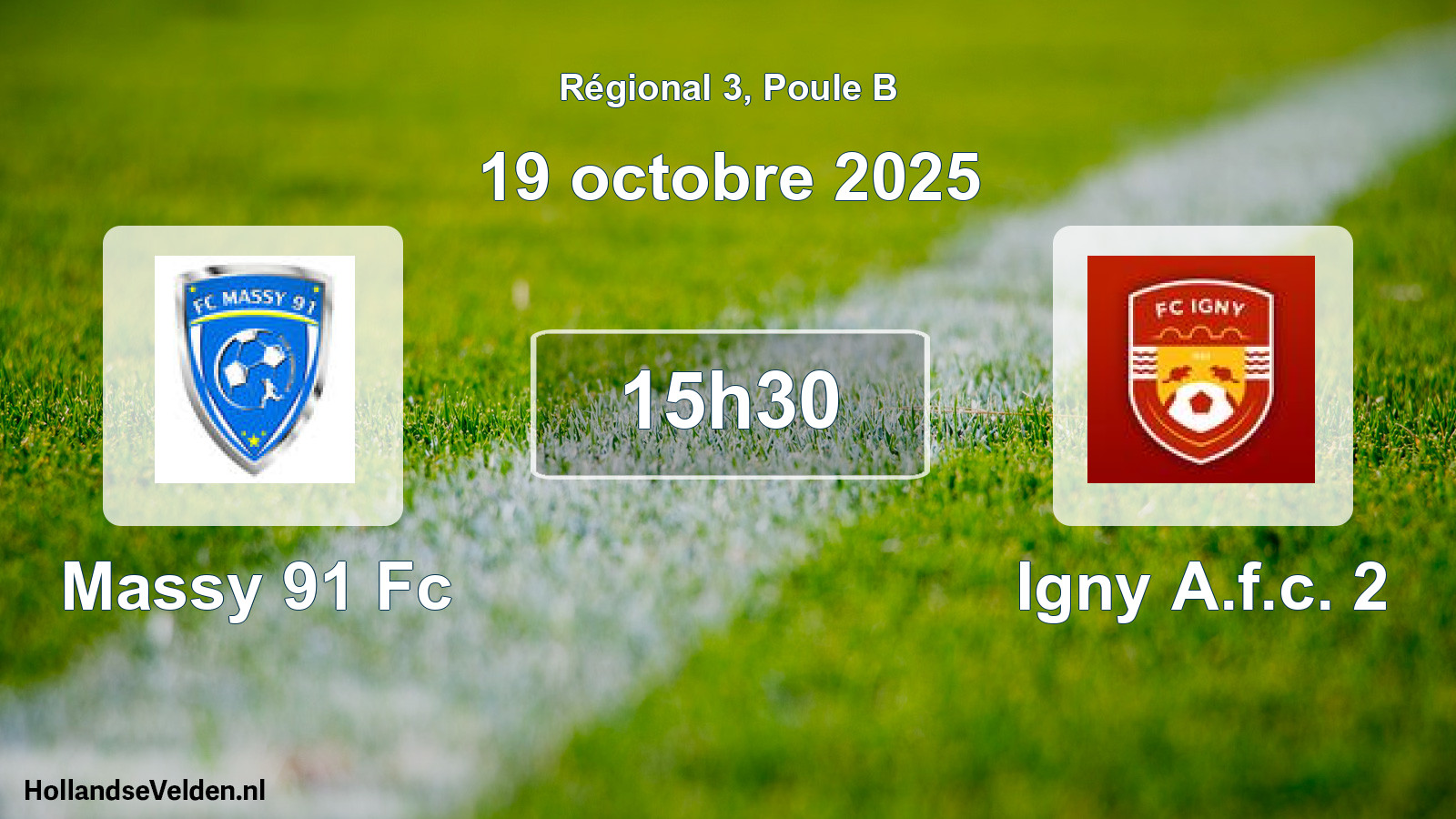 Geplande wedstrijd: Massy 91 Fc - Igny A.f.c. 2 (19 octobre 2025)