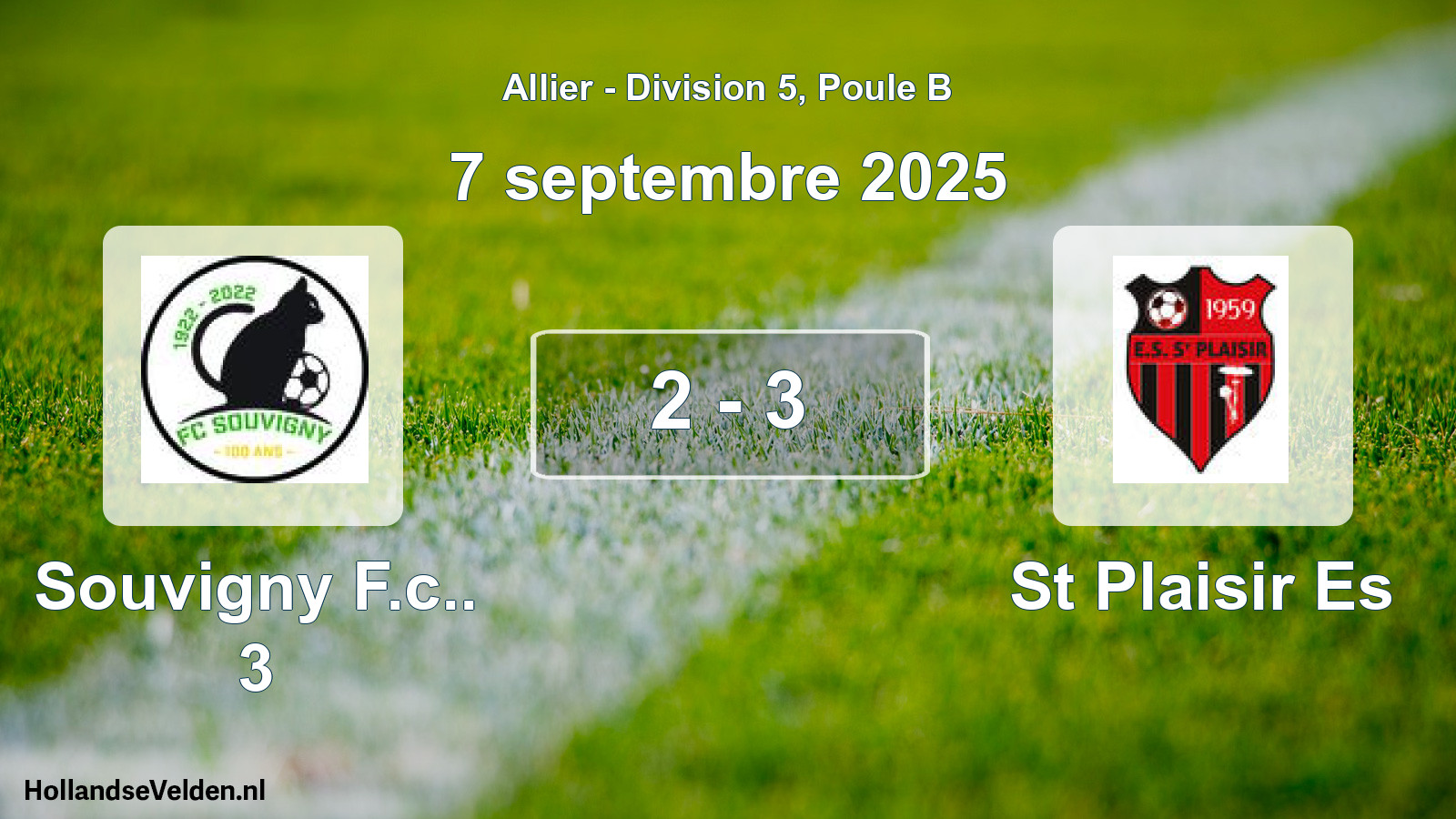 Match joué: Souvigny F.c.. 3 - St Plaisir Es 2 - 3 (7 septembre 2025)