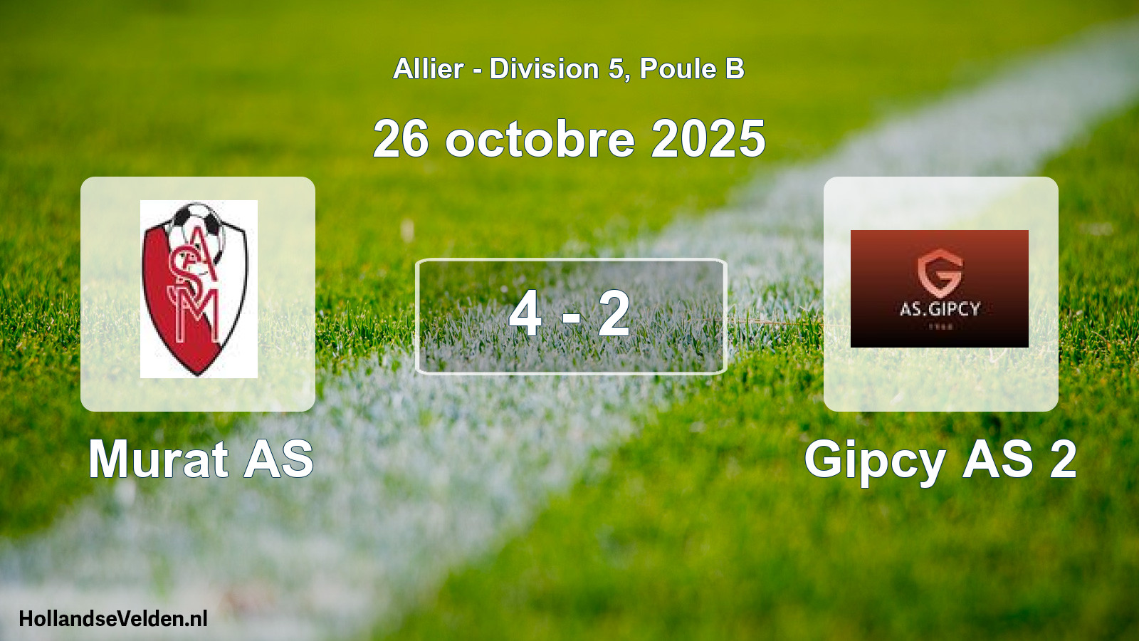 Match joué: Murat AS - Gipcy AS 2 4 - 2 (26 octobre 2025)