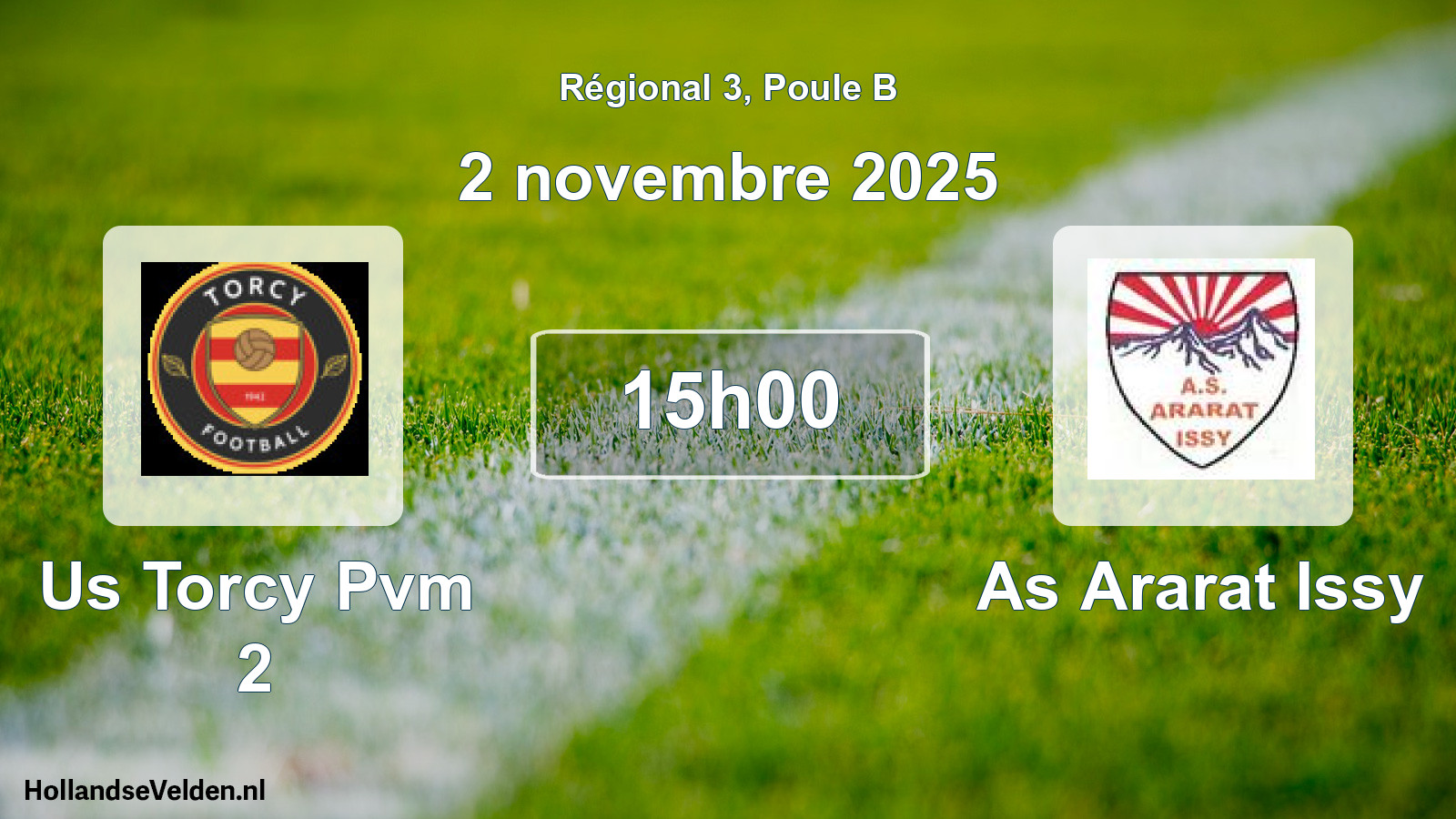 Geplande wedstrijd: Us Torcy Pvm 2 - As Ararat Issy (2 november 2025)
