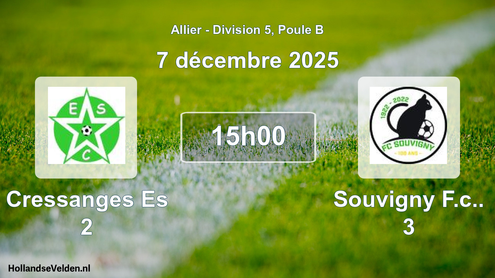 Geplande wedstrijd: Cressanges Es 2 - Souvigny F.c.. 3 (7 december 2025)