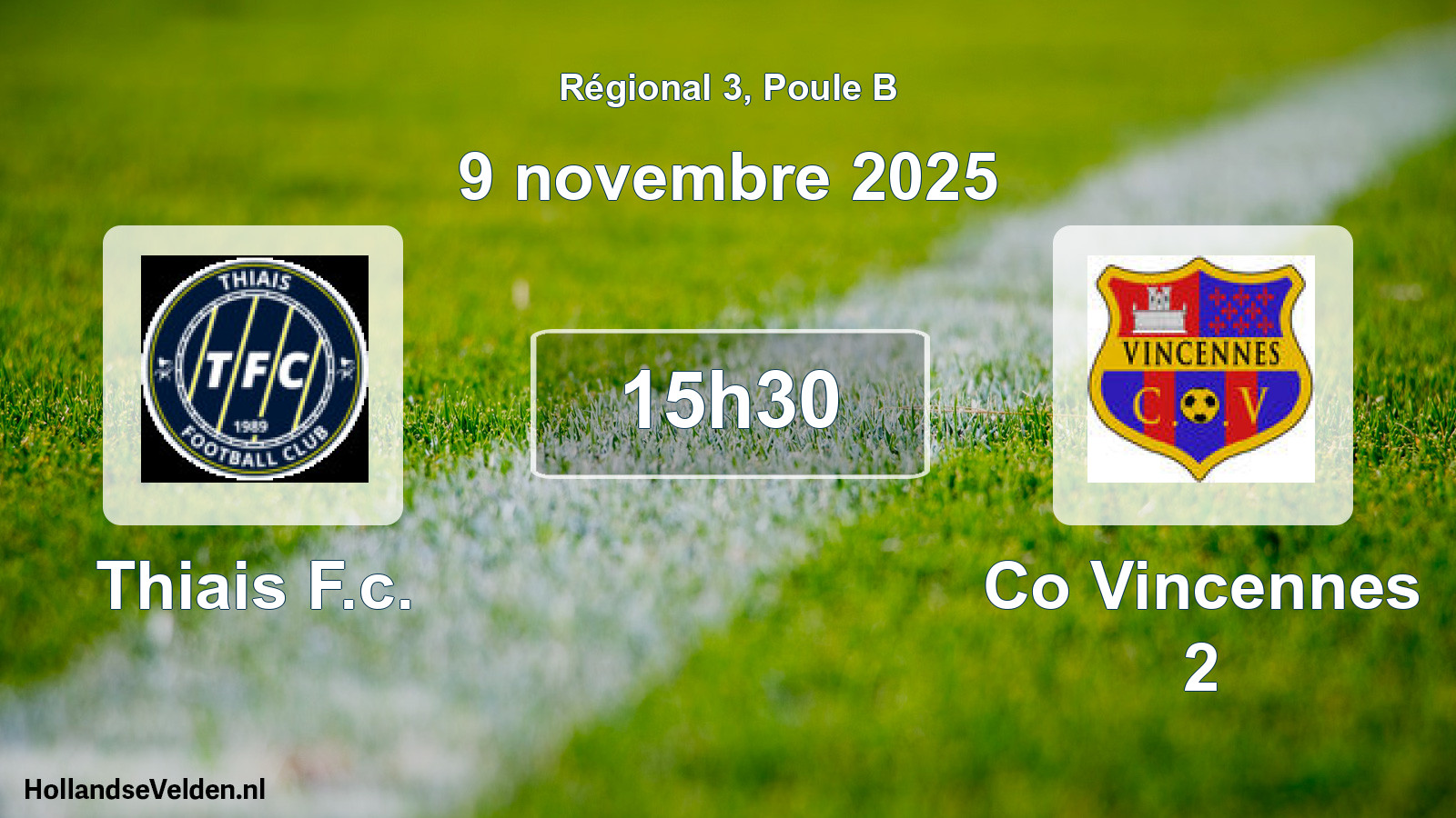 Geplande wedstrijd: Thiais F.c. - Co Vincennes 2 (9 novembre 2025)