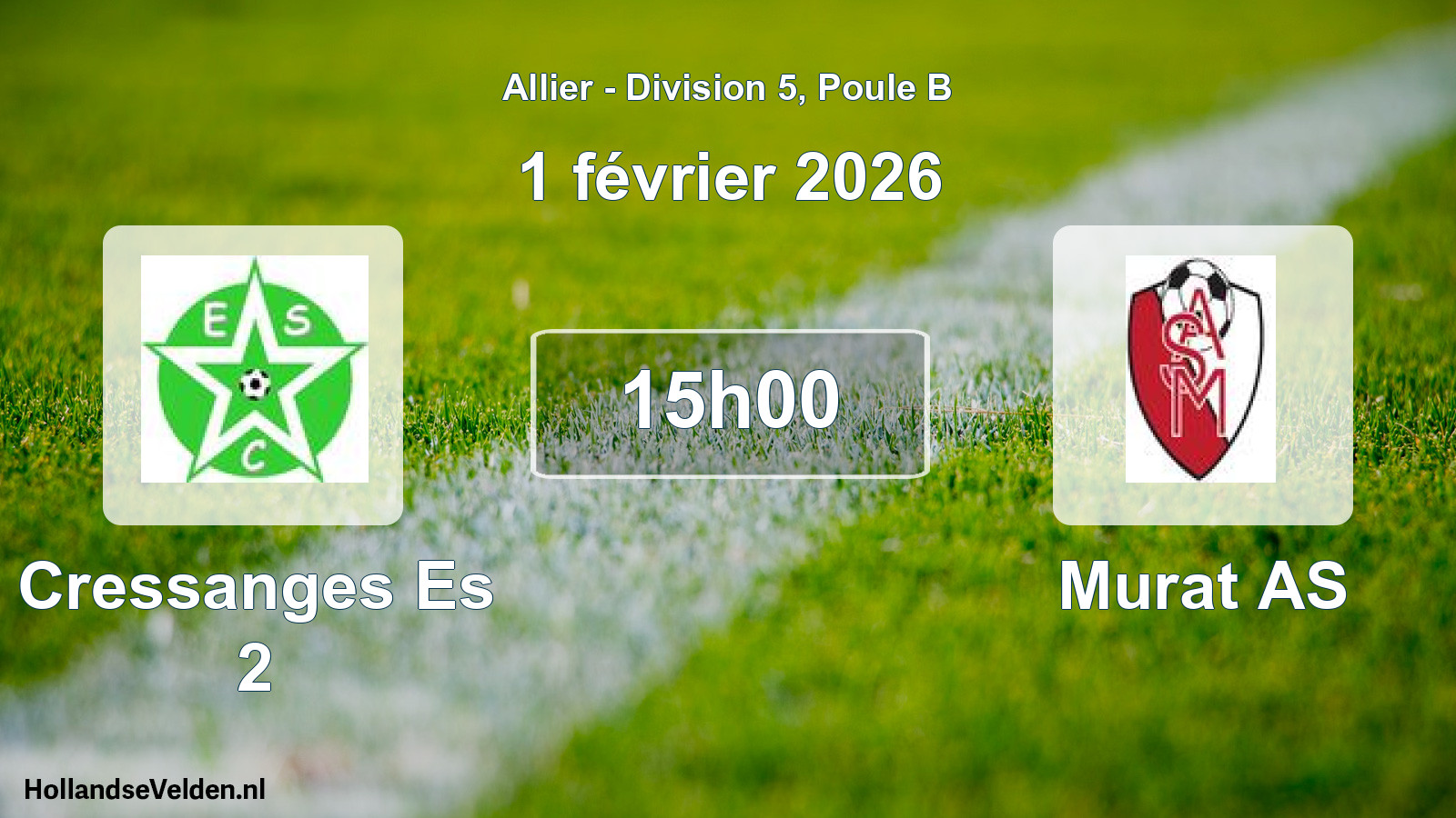 Match programmé: Cressanges Es 2 - Murat AS (1 février 2026)