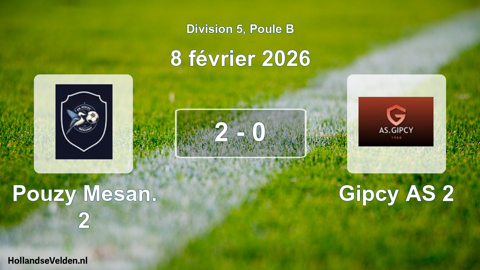 Match joué: Pouzy Mesan. 2 - Gipcy AS 2 2 - 0 (8 février 2026)