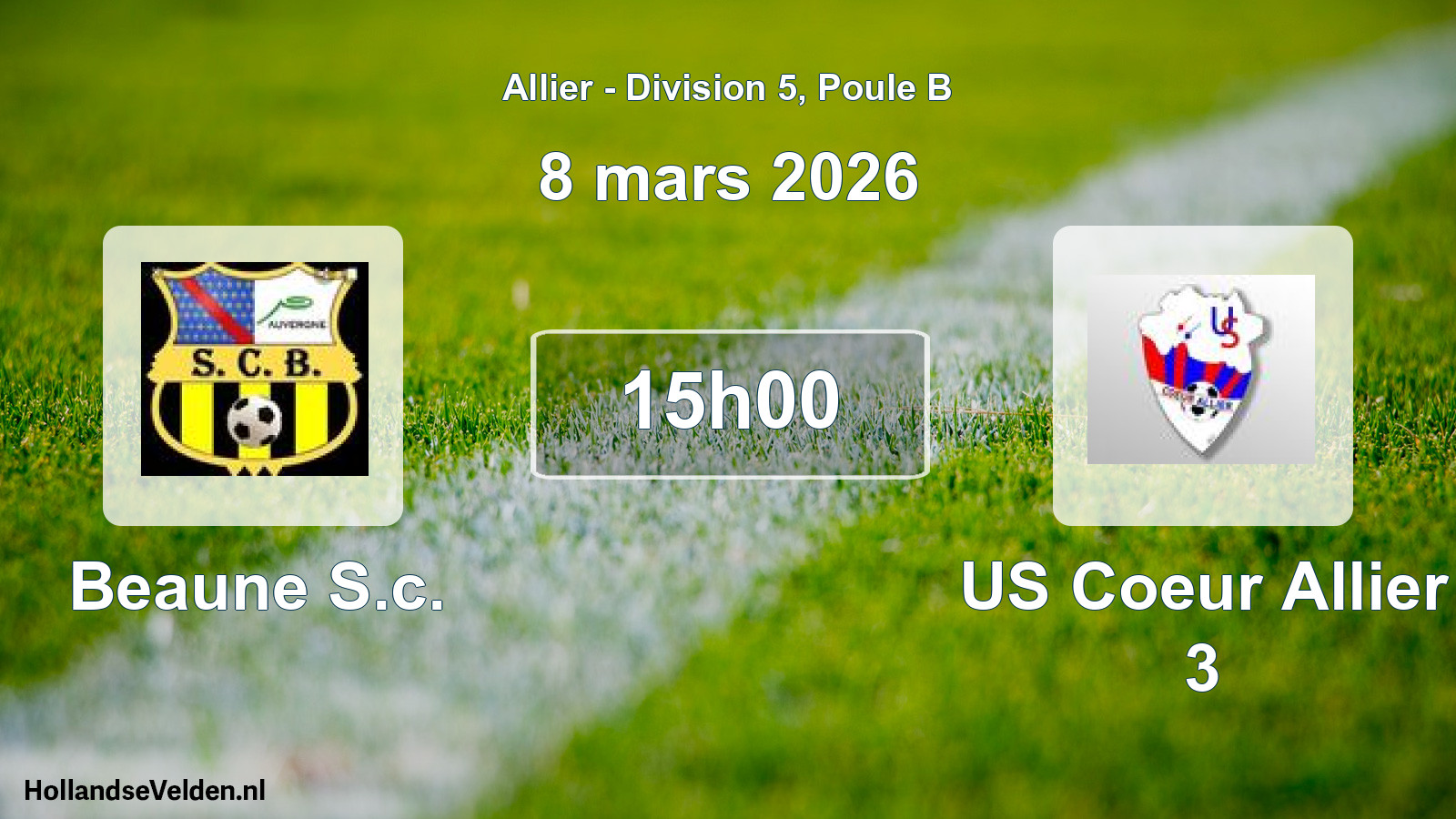 Geplande wedstrijd: Beaune S.c. - US Coeur Allier 3 (8 maart 2026)